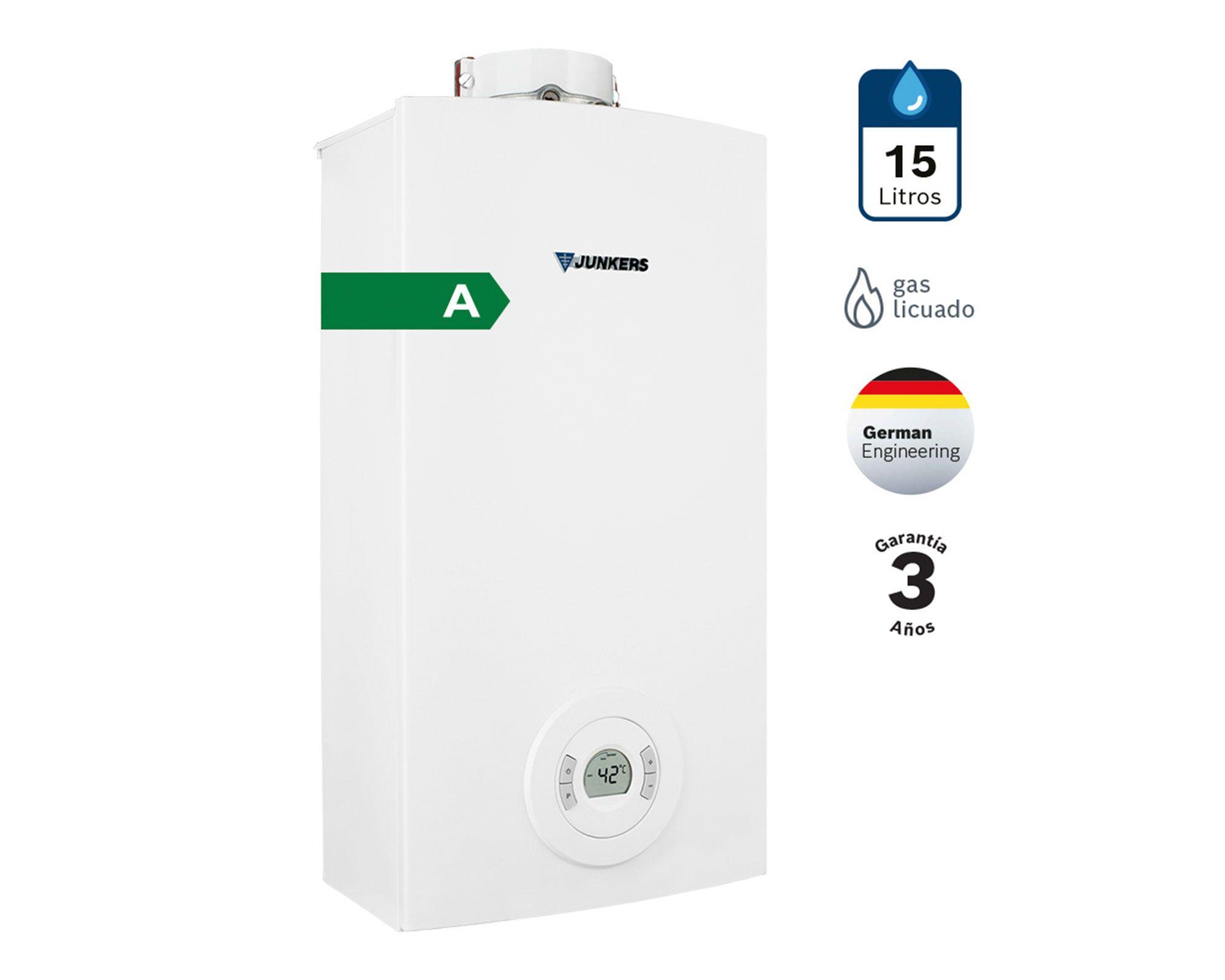 Calefont ionizado tiro forzado 15 lt gas licuado WTD15 Junkers-2