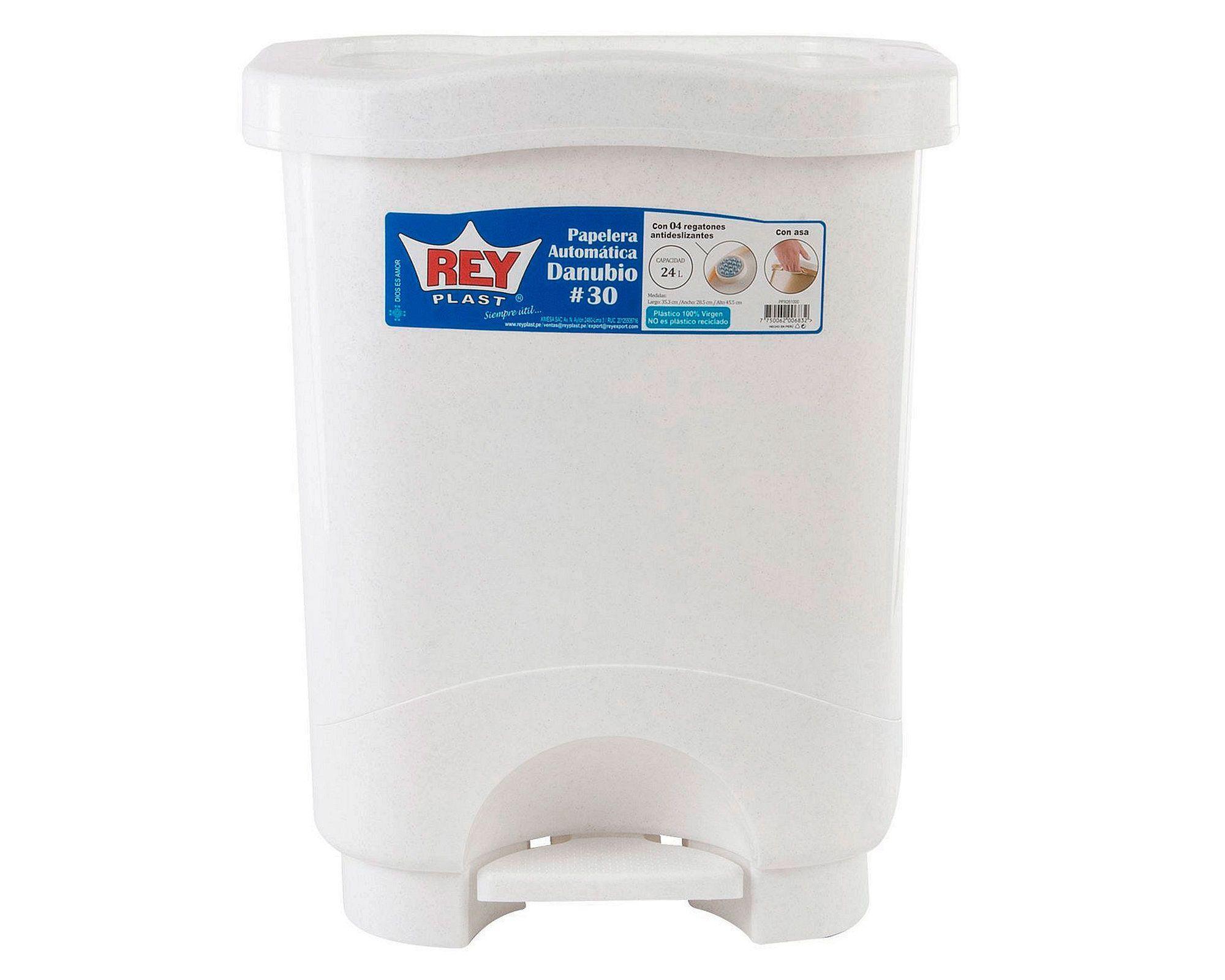 Basurero tapa y pedal 24 litros Danubio #30 Reyplast-5