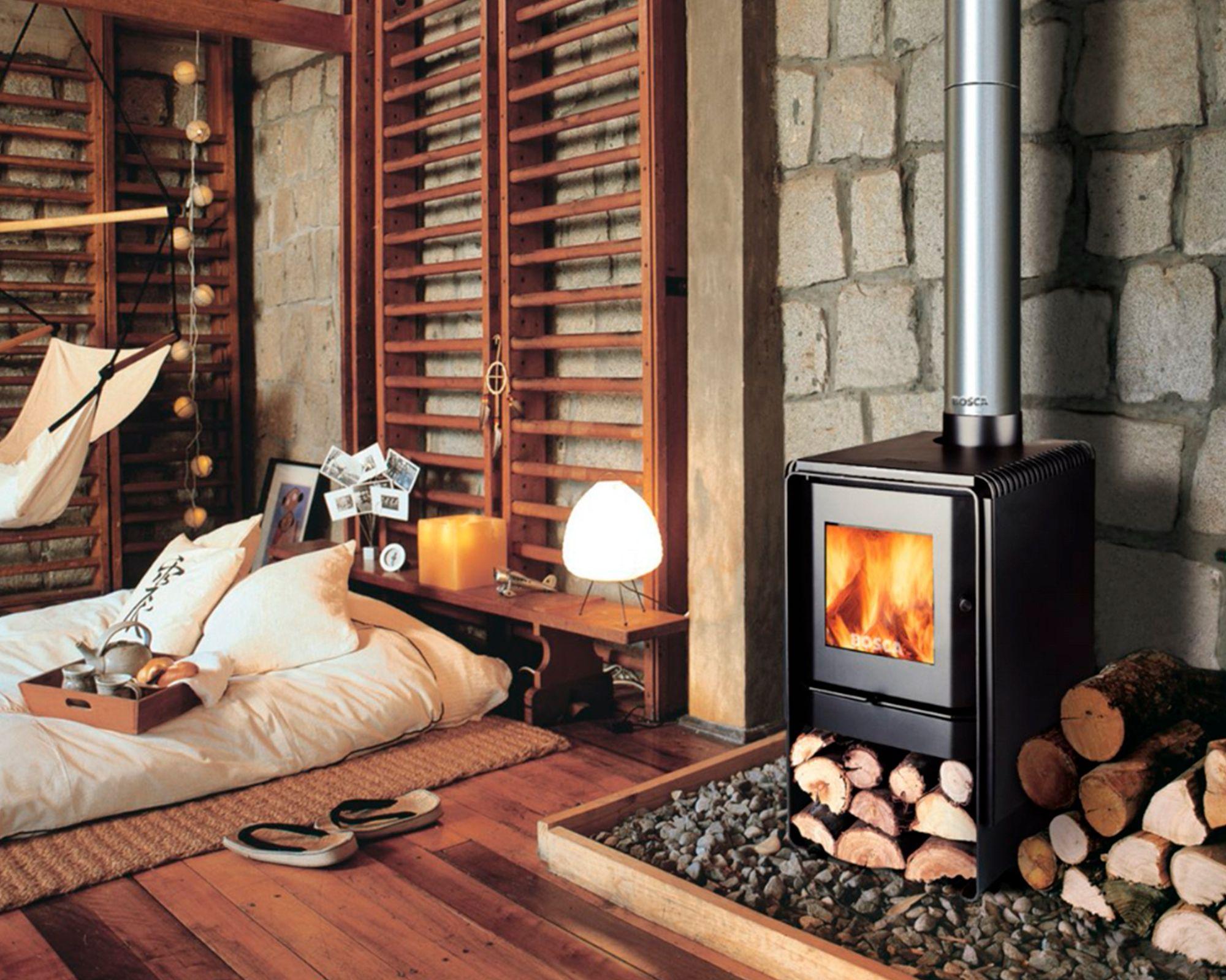 Calefactor a leña 7.3 KW Eco 350 negro-1
