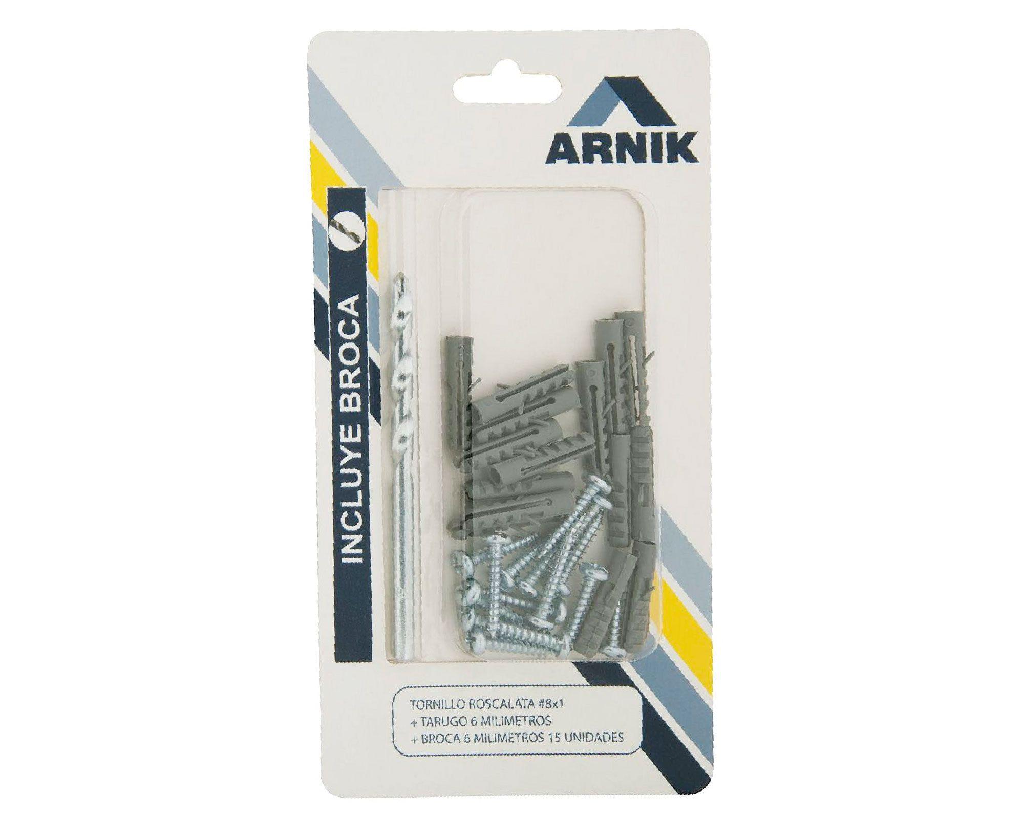 Tornillos 8 x 1 + tarugo nylon m 6 + broca Imporper-0