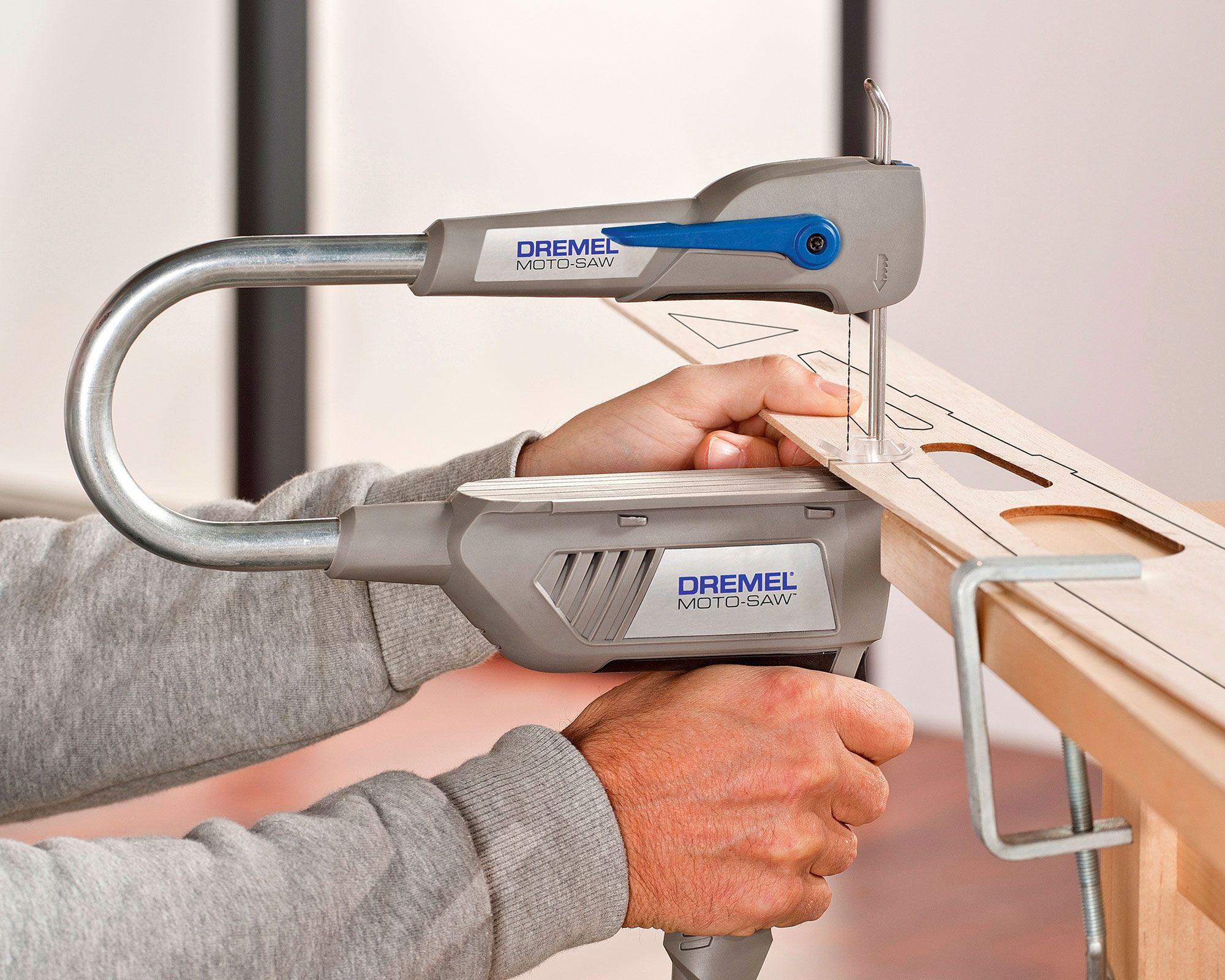 Sierra caladora de banco 70W Moto-Saw + 10 accesorios Dremel-9