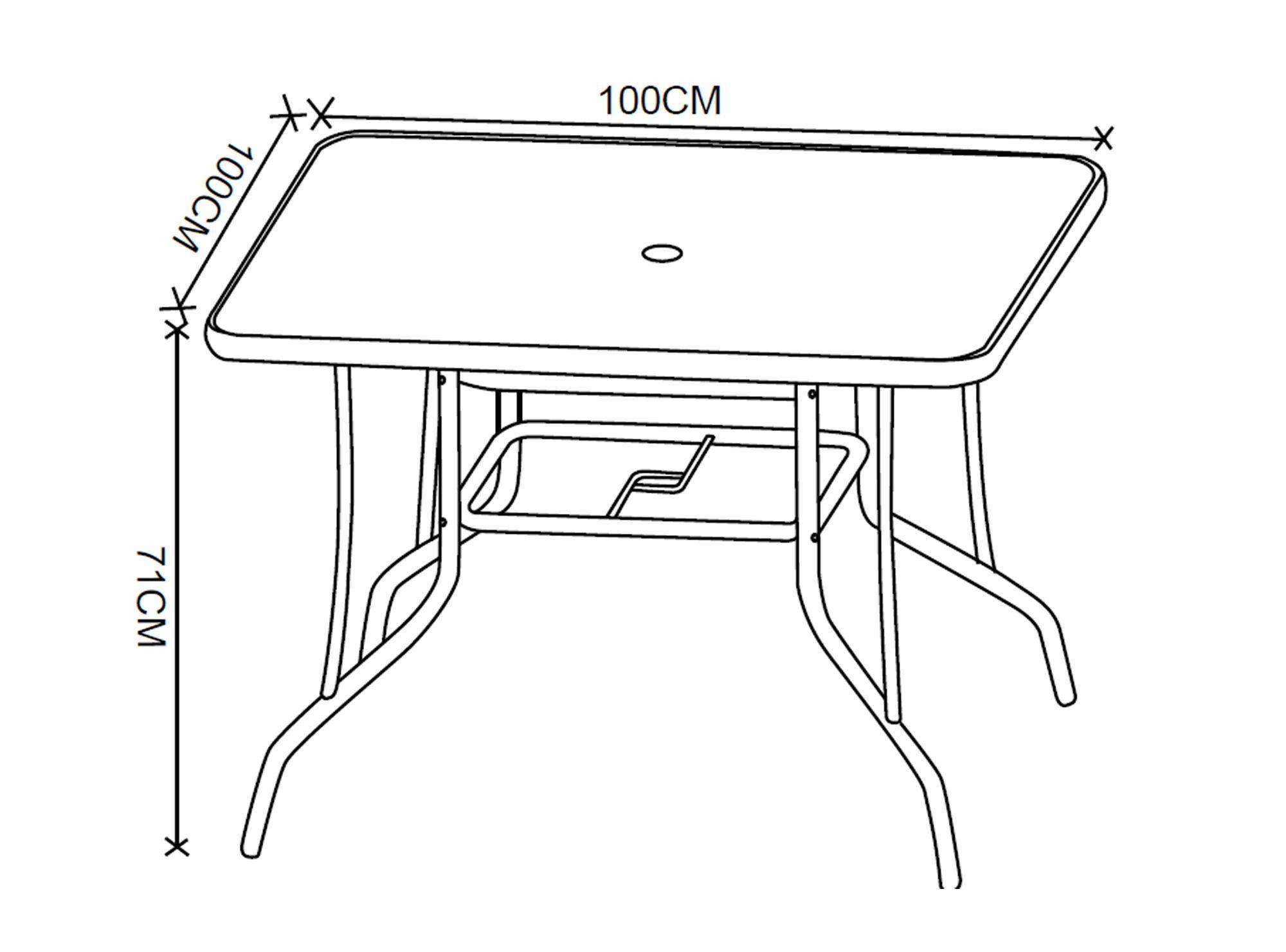 Mesa cuadrada 100 cm Outzen-1