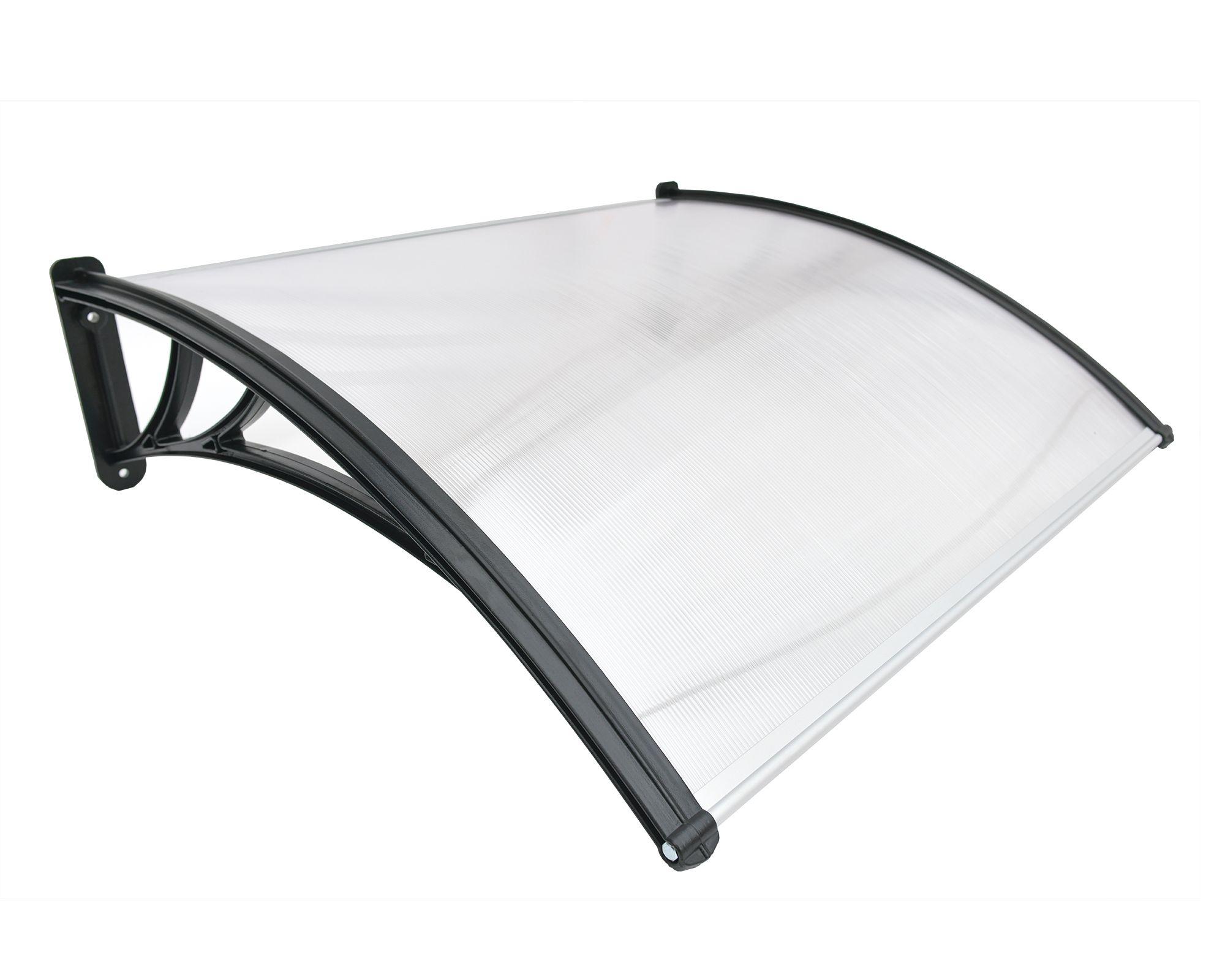 Alero listo protección policarbonato transparente Curvo 100x105 cm-3