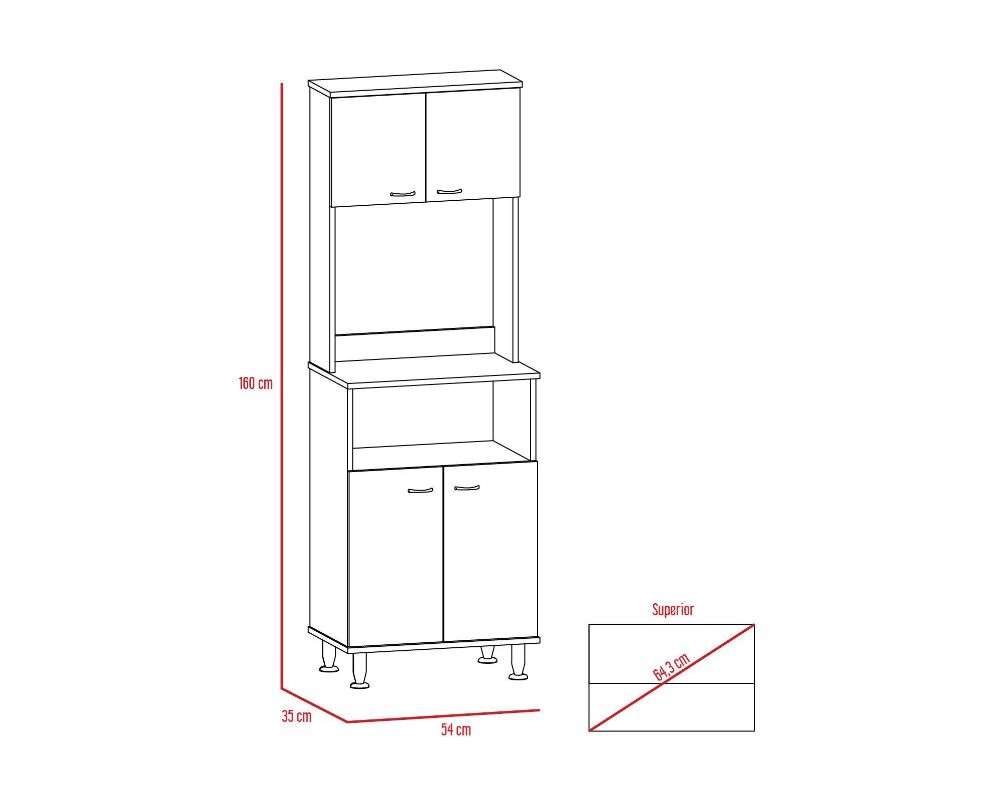 Kit cocina 4 puertas Kitchen54 blanco TuHome-5