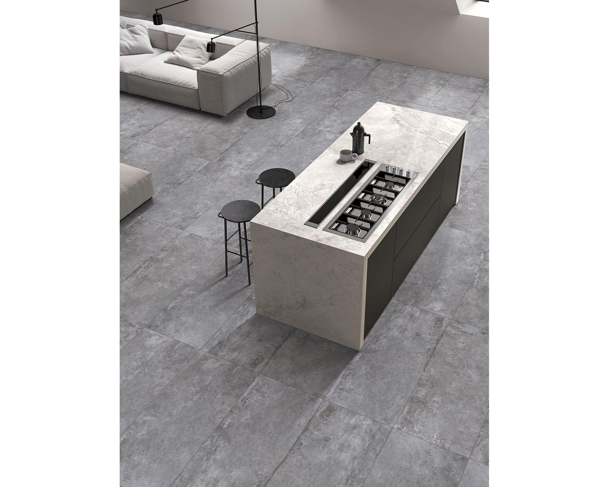 Porcelanato 45x90 cm 1.215 m2 Concreto cemento gris oscuro Baldara-3