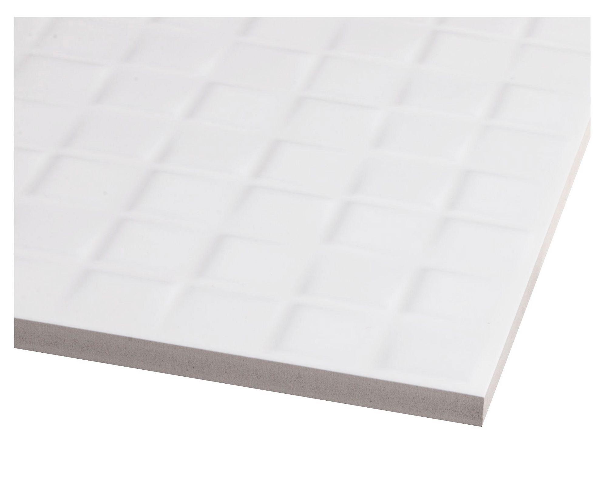 Cerámica muro 30x60 cm cuadros blanco 1,62 m2 Baldara-5