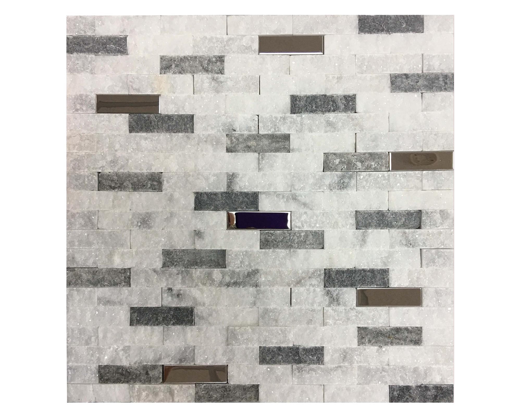 Malla mosaico 30x30 cm Piedra gris-0