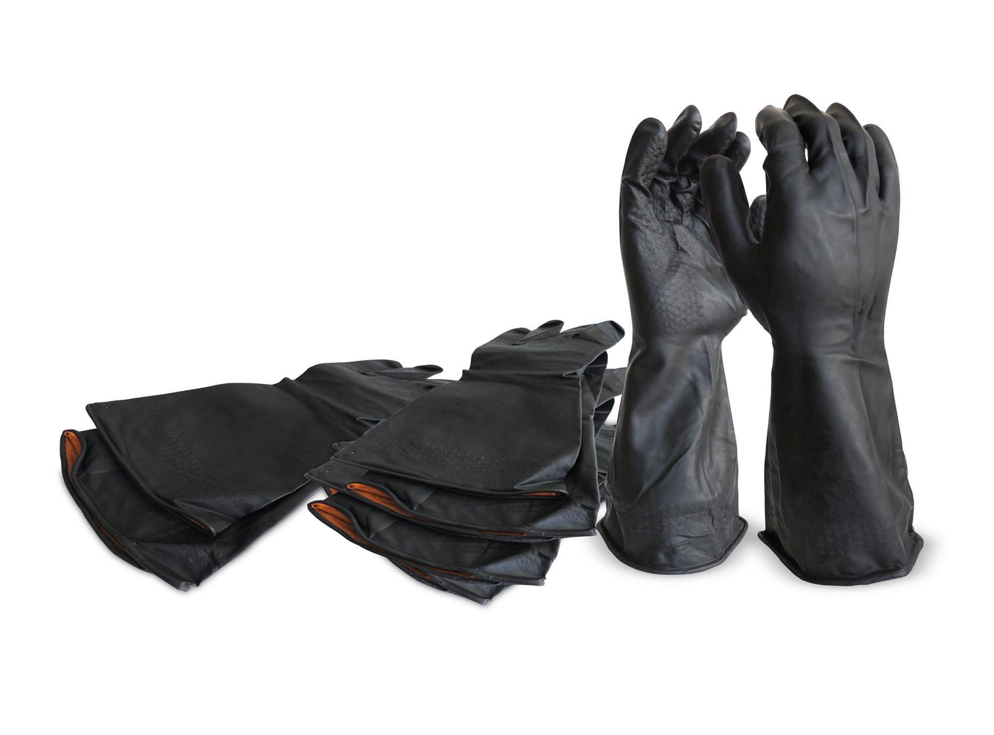 Pack 6 guantes látex albañil negro Black Bull.-0