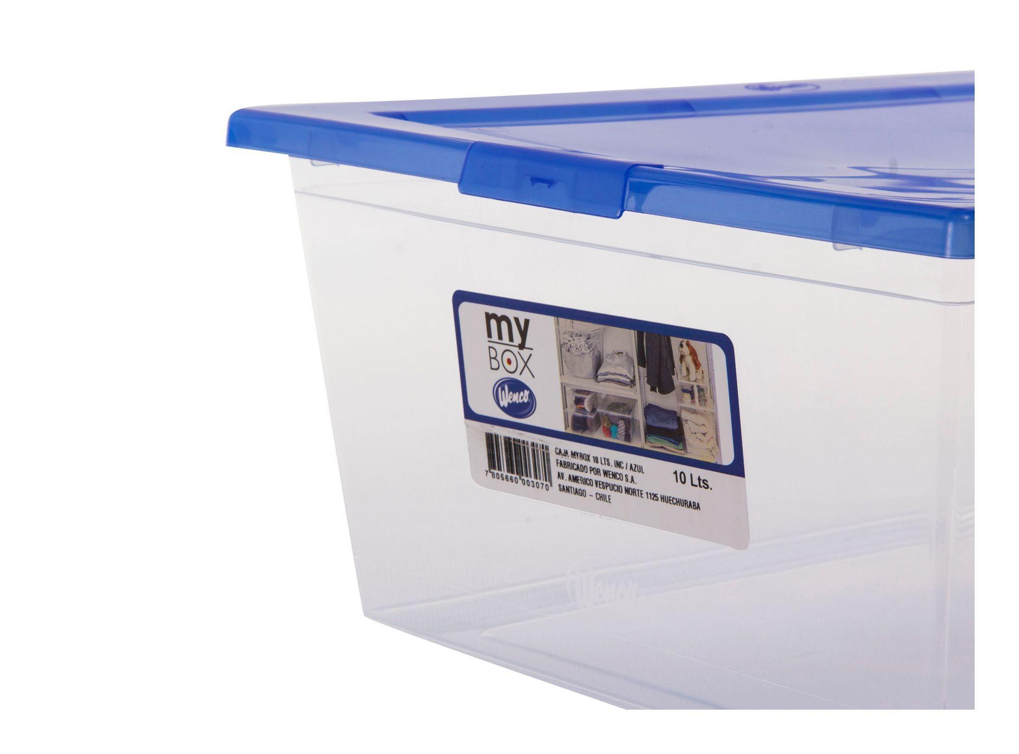 Caja organizadora 10 litros Mybox transparente/azul Wenco-1