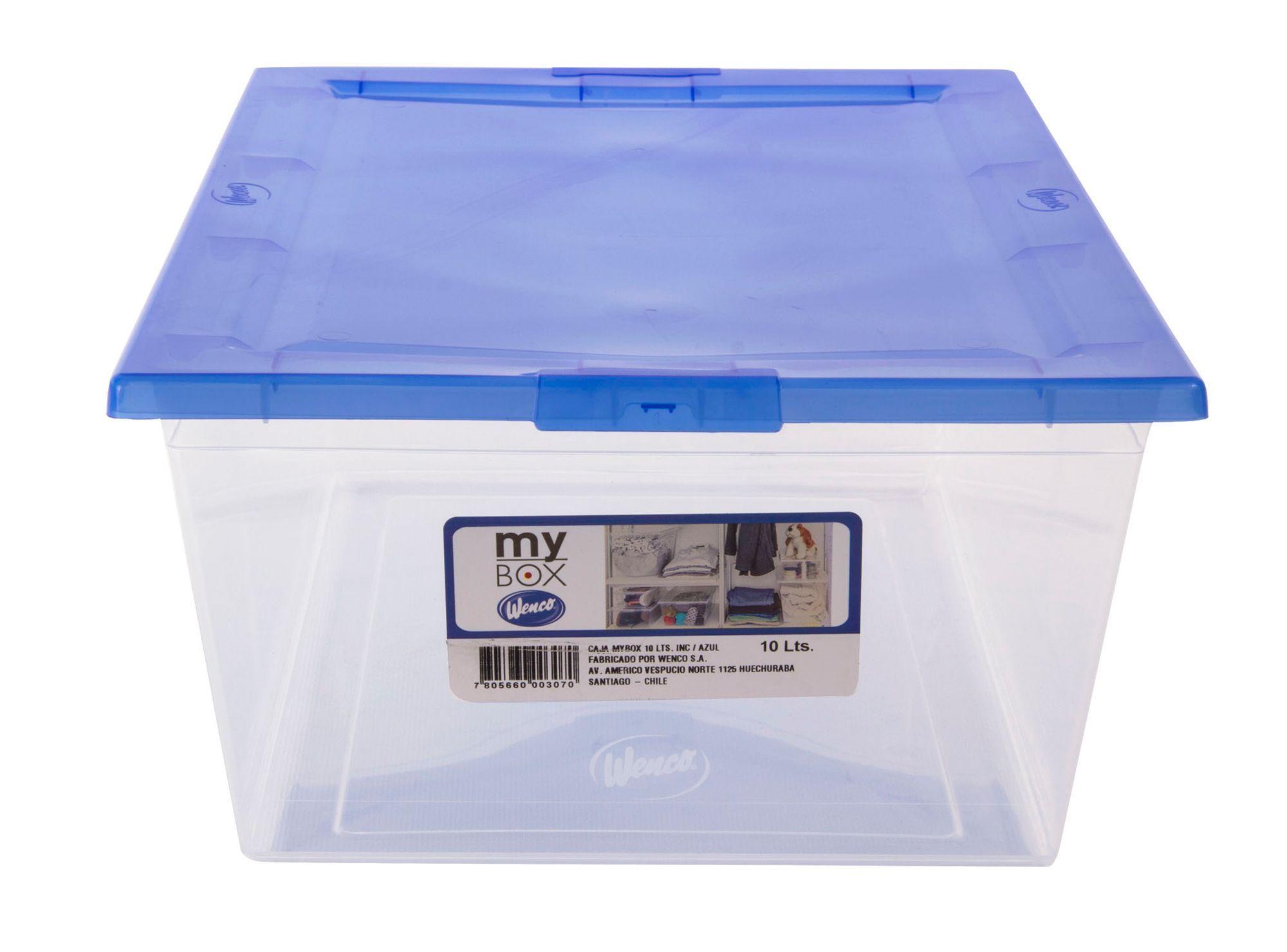 Caja organizadora 10 litros Mybox transparente/azul Wenco-3