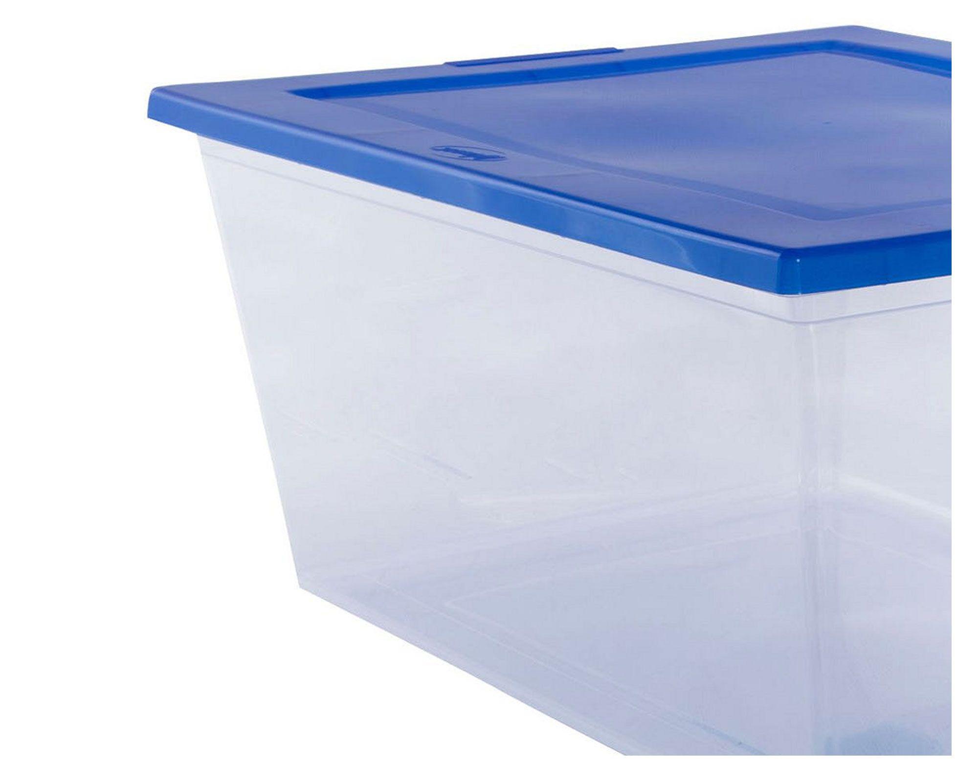 Caja organizadora 15 litros Mybox transparente/azul Wenco-2