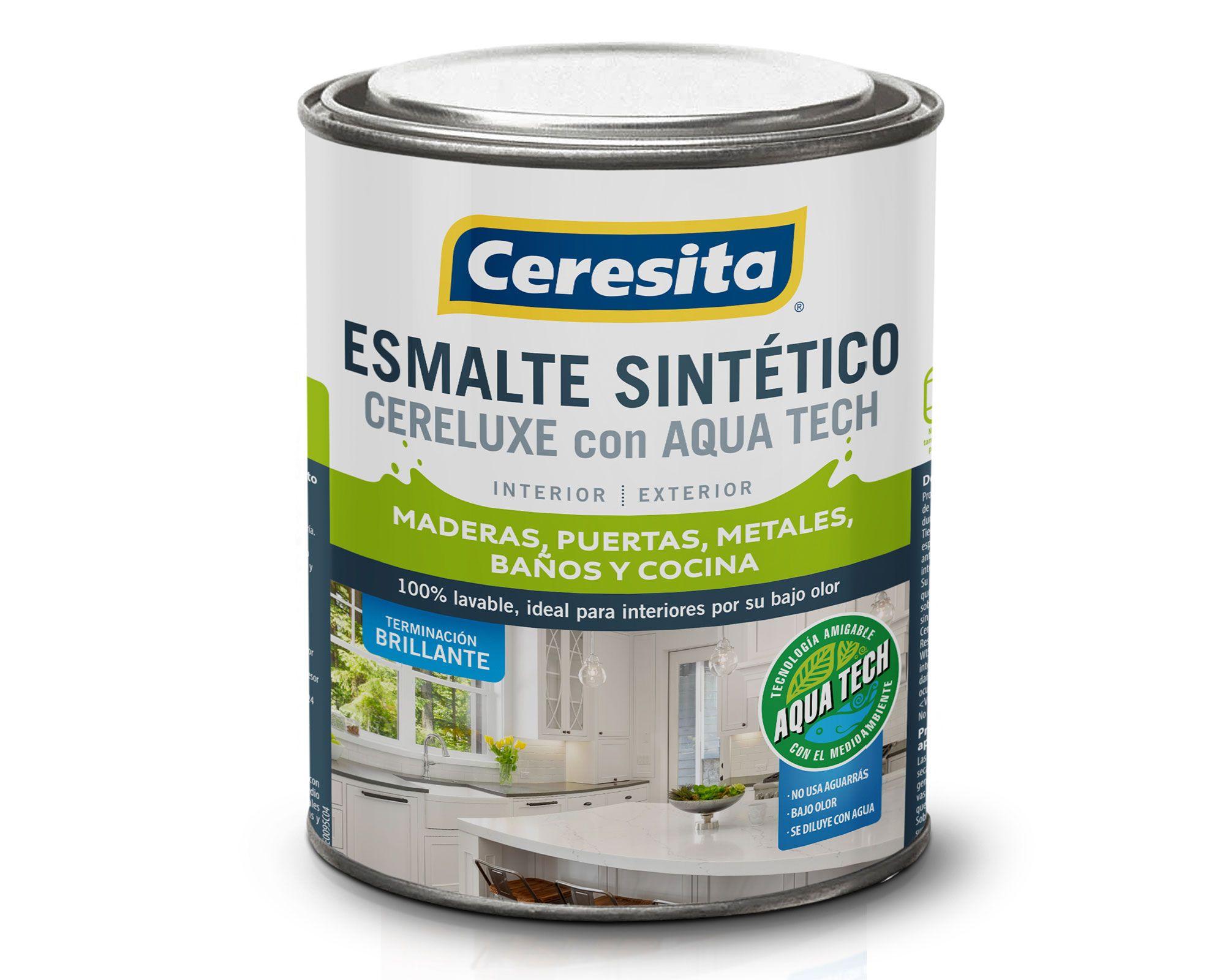 Esmalte sintético 1/4 galón Cereluxe Aqua Tech café moro brillante Ceresita-0