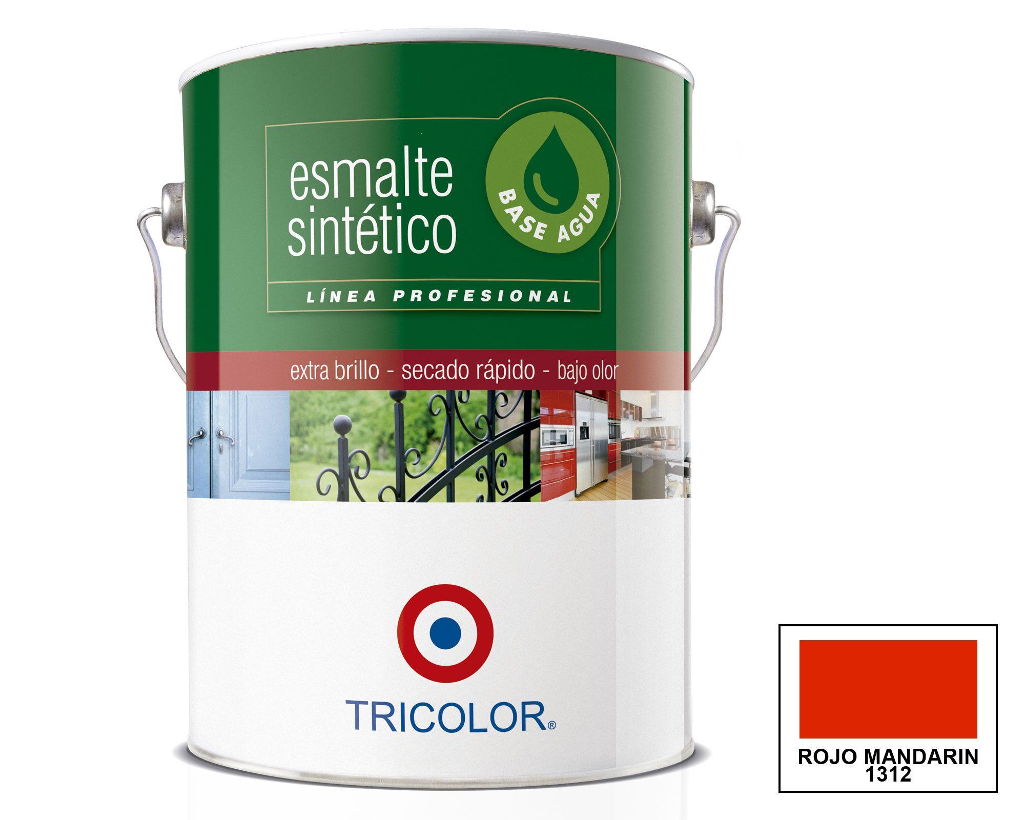 Esmalte sintético 1 galón Profesional rojo mandarín brillante Tricolor-0