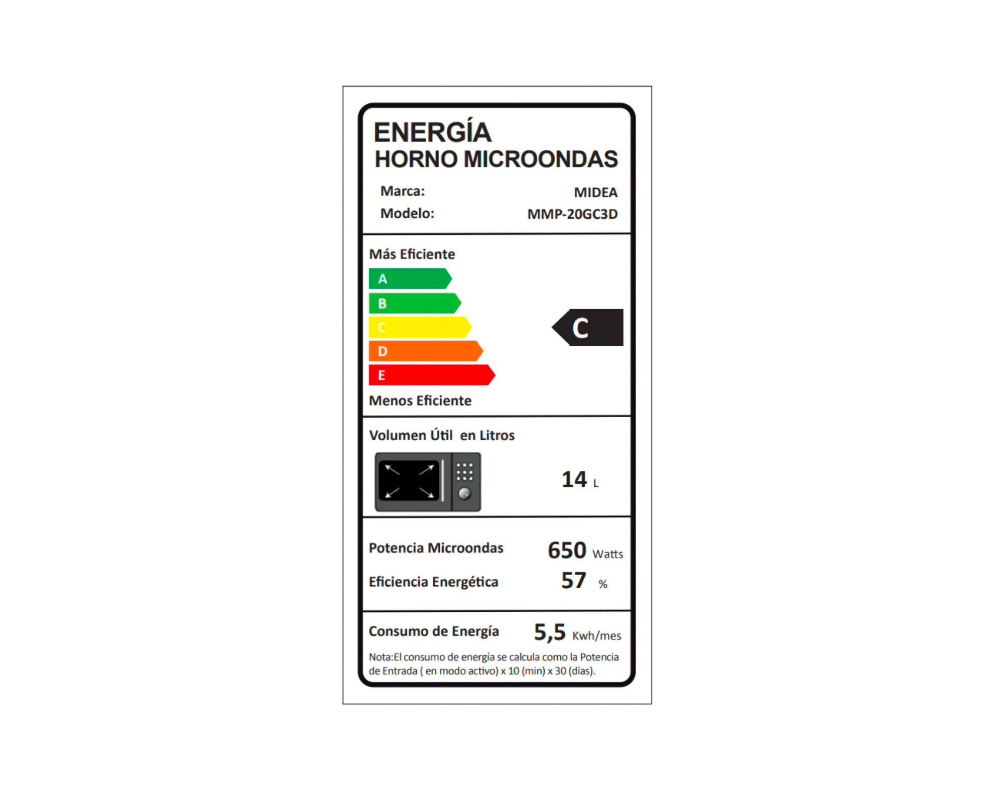 Microondas digital 20 litros Mirror Plus 20 gris Midea-6