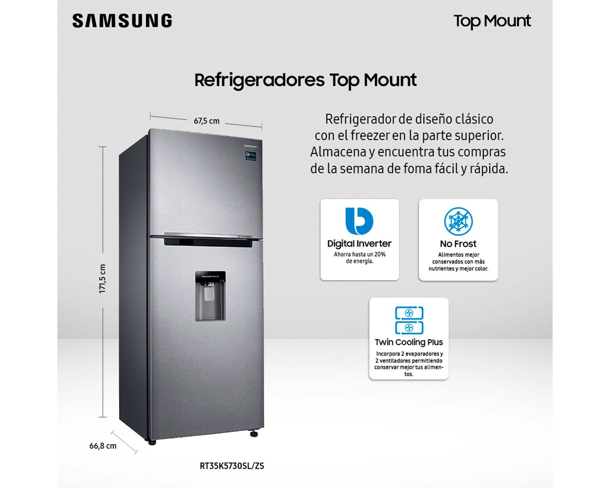 Refrigerador Top Mount no frost 361 litros RT35K5730SL gris-2