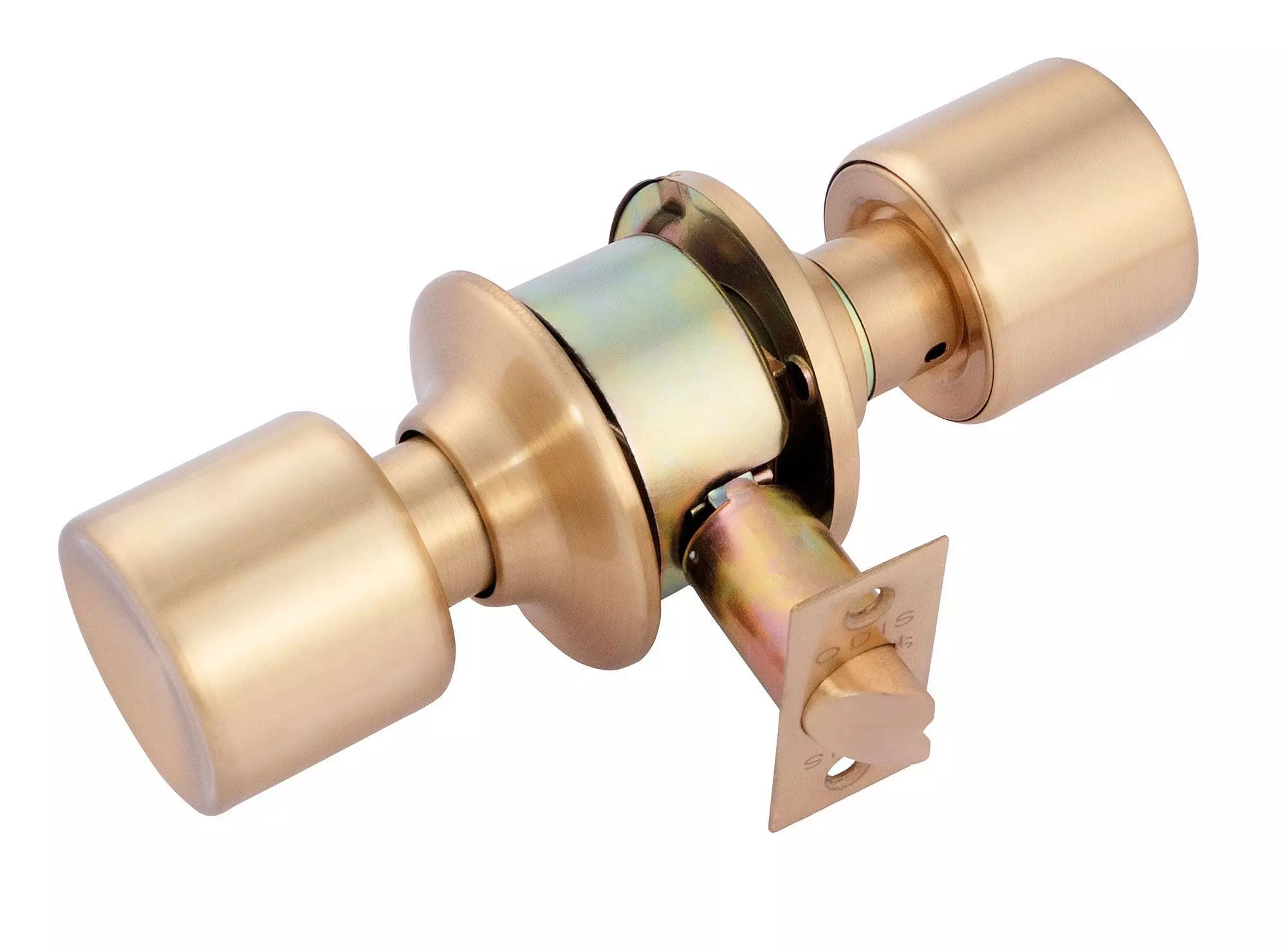 Cerradura embutir pomo libre paso 205 bronce satinado Odis-0