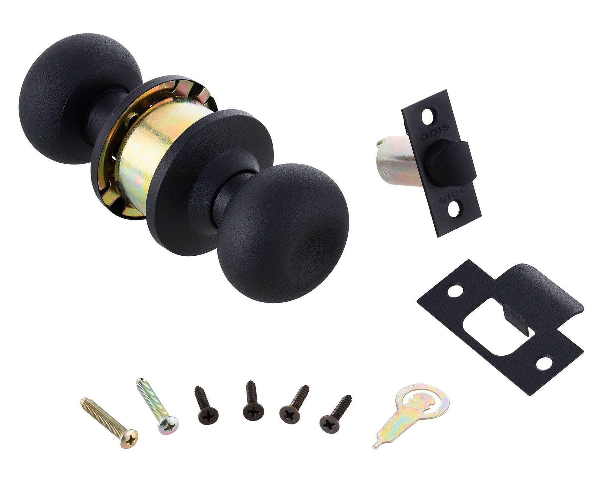 Cerradura embutir pomo libre paso 206 negro mate Odis-2