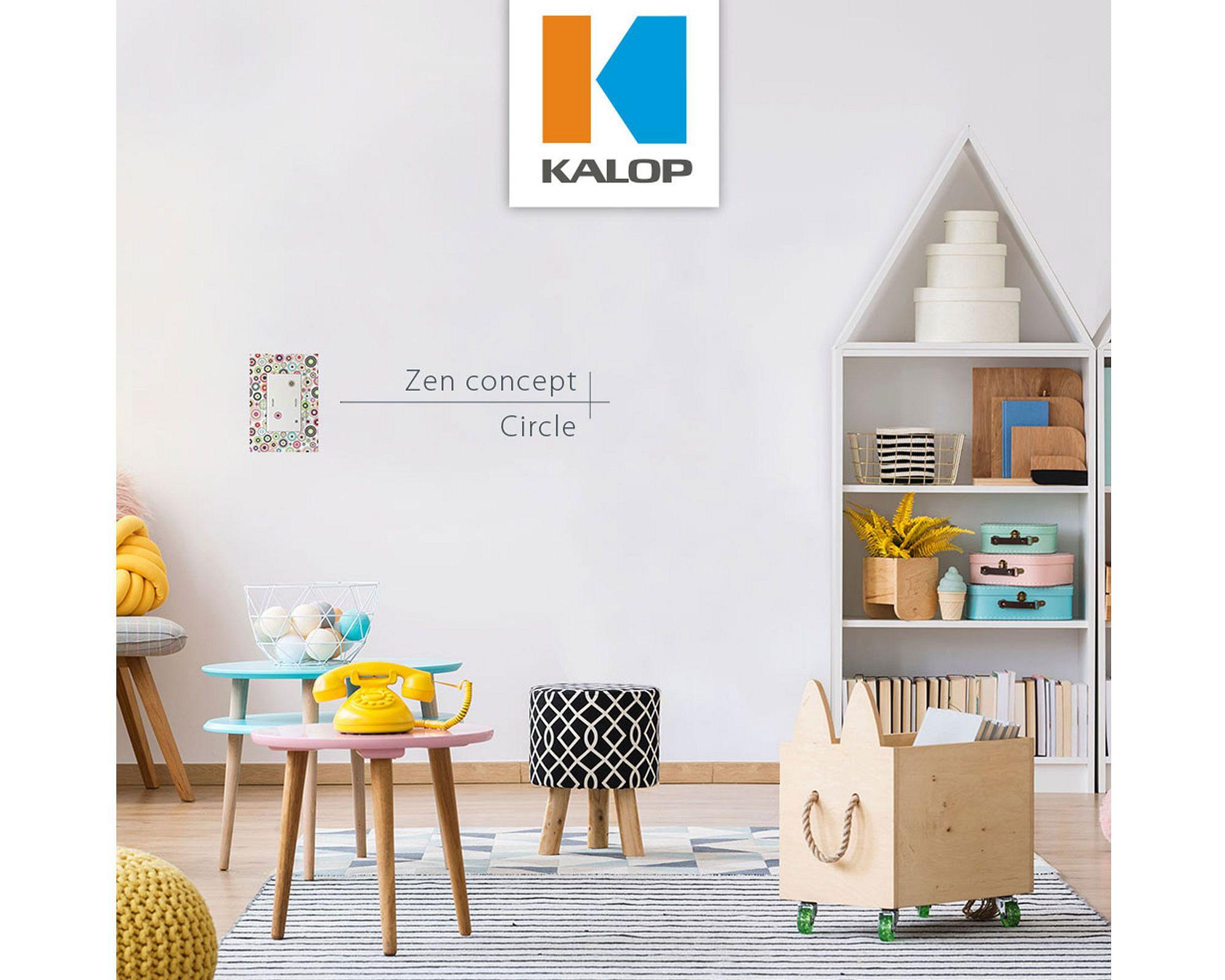 Placa armada interruptor 16A 9/24 Zen Concept Circle Kalop.-6