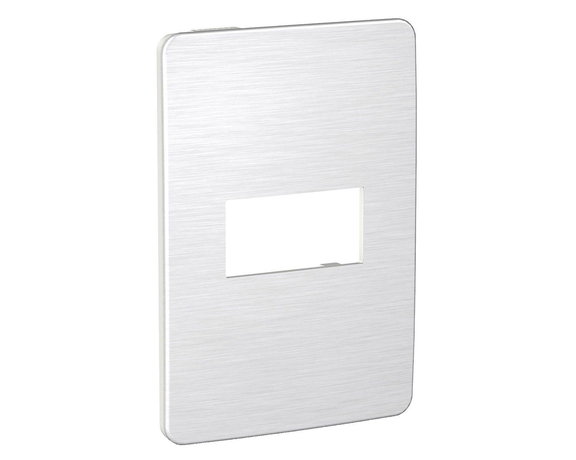 Tapa simple Orión aluminio/gris Schneider-2