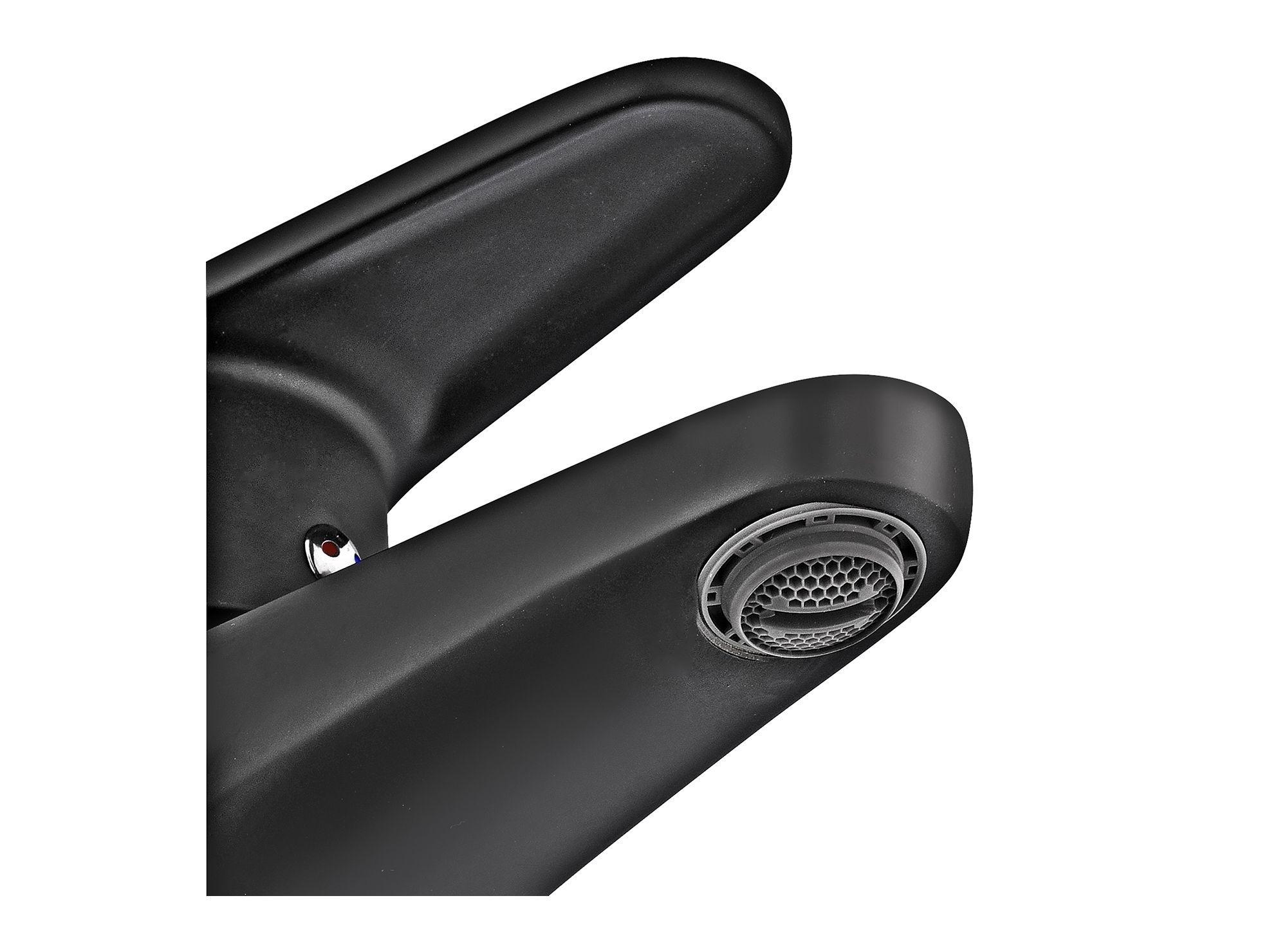 Monomando lavamanos dessin negro Stretto-2