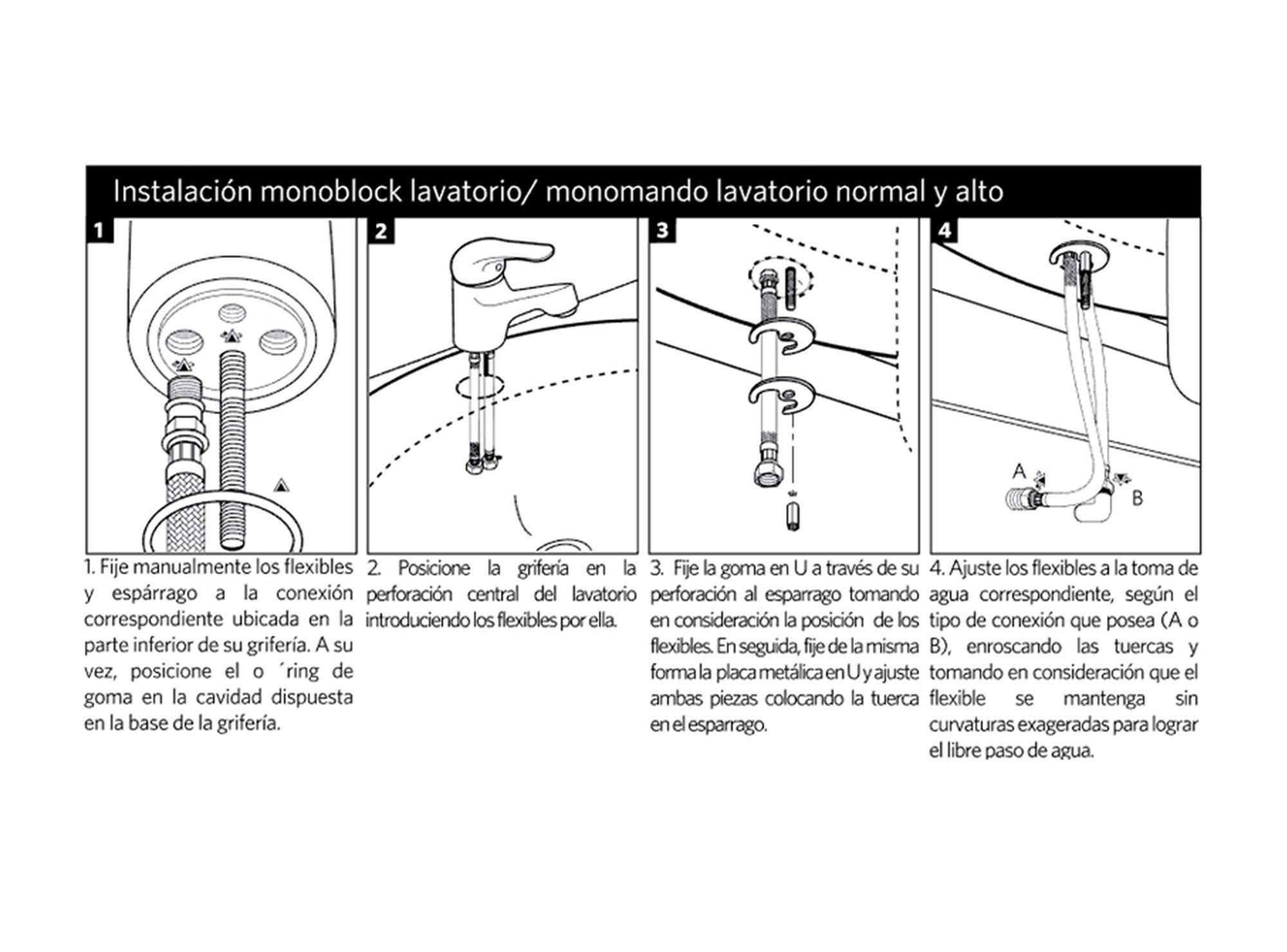 Monomando lavamanos dessin negro Stretto-7