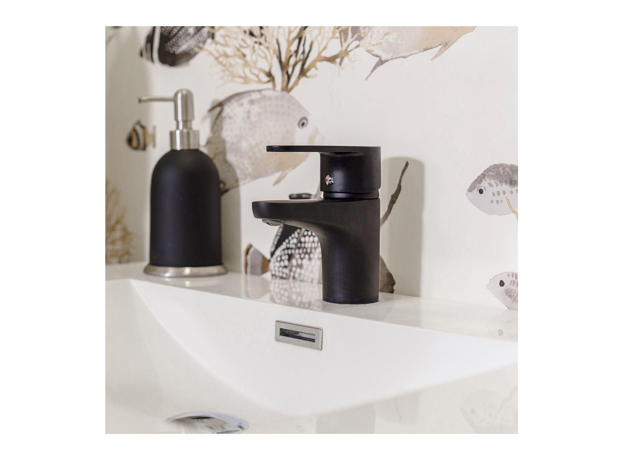 Monomando lavamanos dessin negro Stretto-4