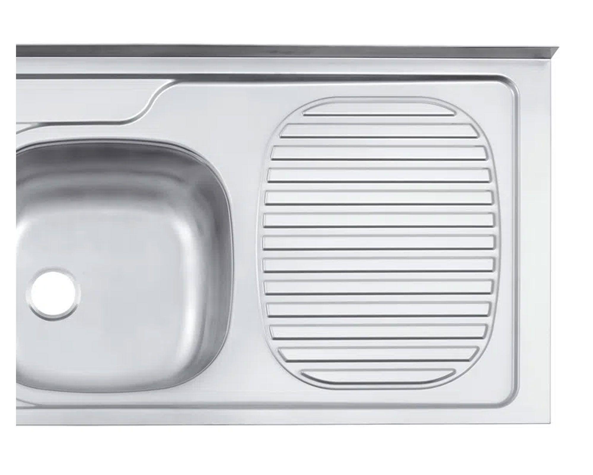 Lavaplatos doble sobreponer izquierda Standard inox Tramontina-2