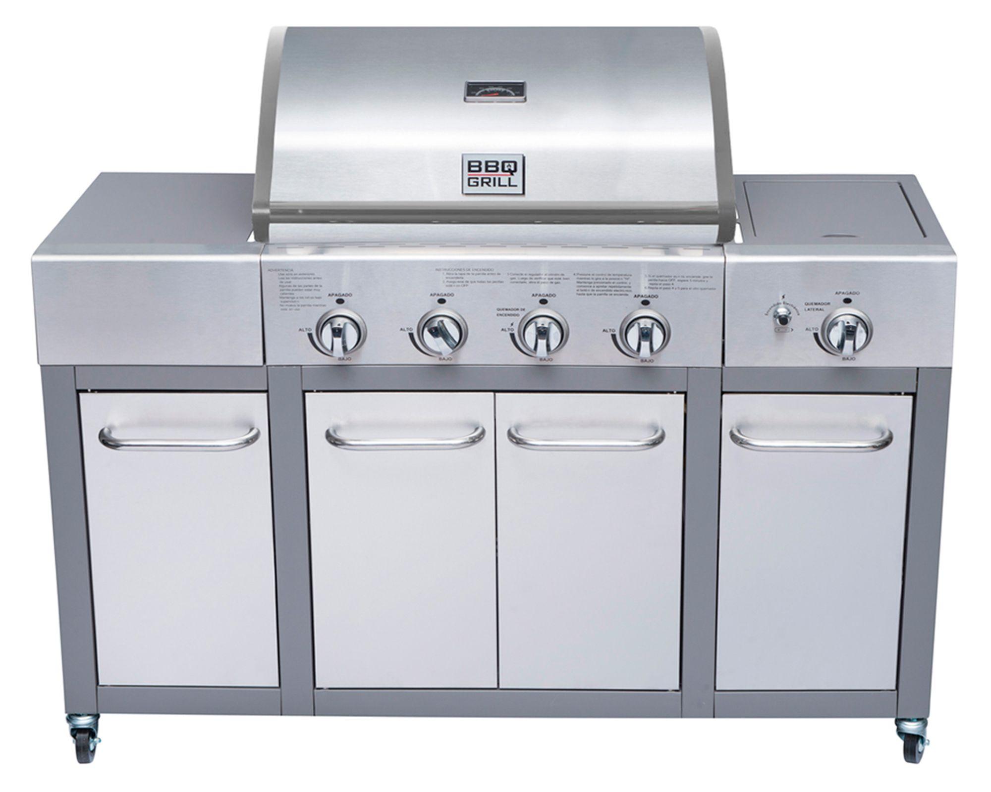 Parrilla a gas 4 quemadores + lateral Buffalo BBQ Grill-8