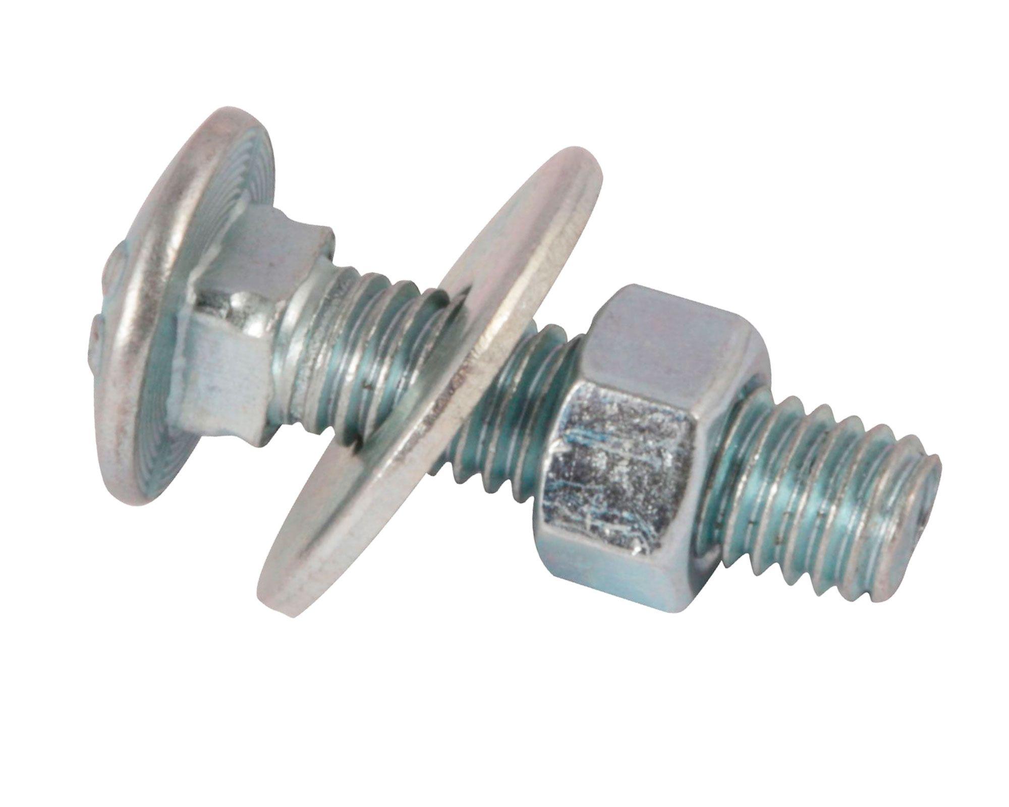 Perno coche + tuerca + golilla 3/8 x 1 1/2'' zincado 20 unidades Imporper-0