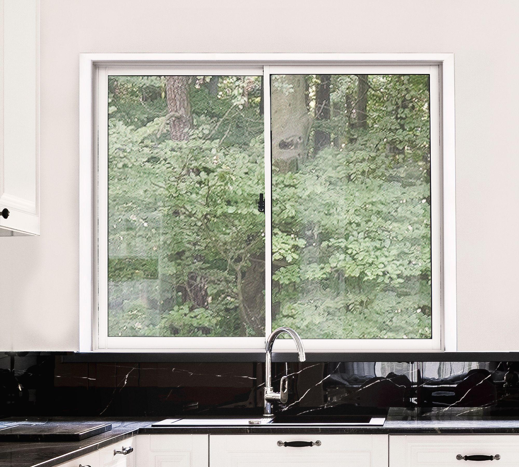 Ventana Aluminio 121x100 cm Corredera Blanca-0