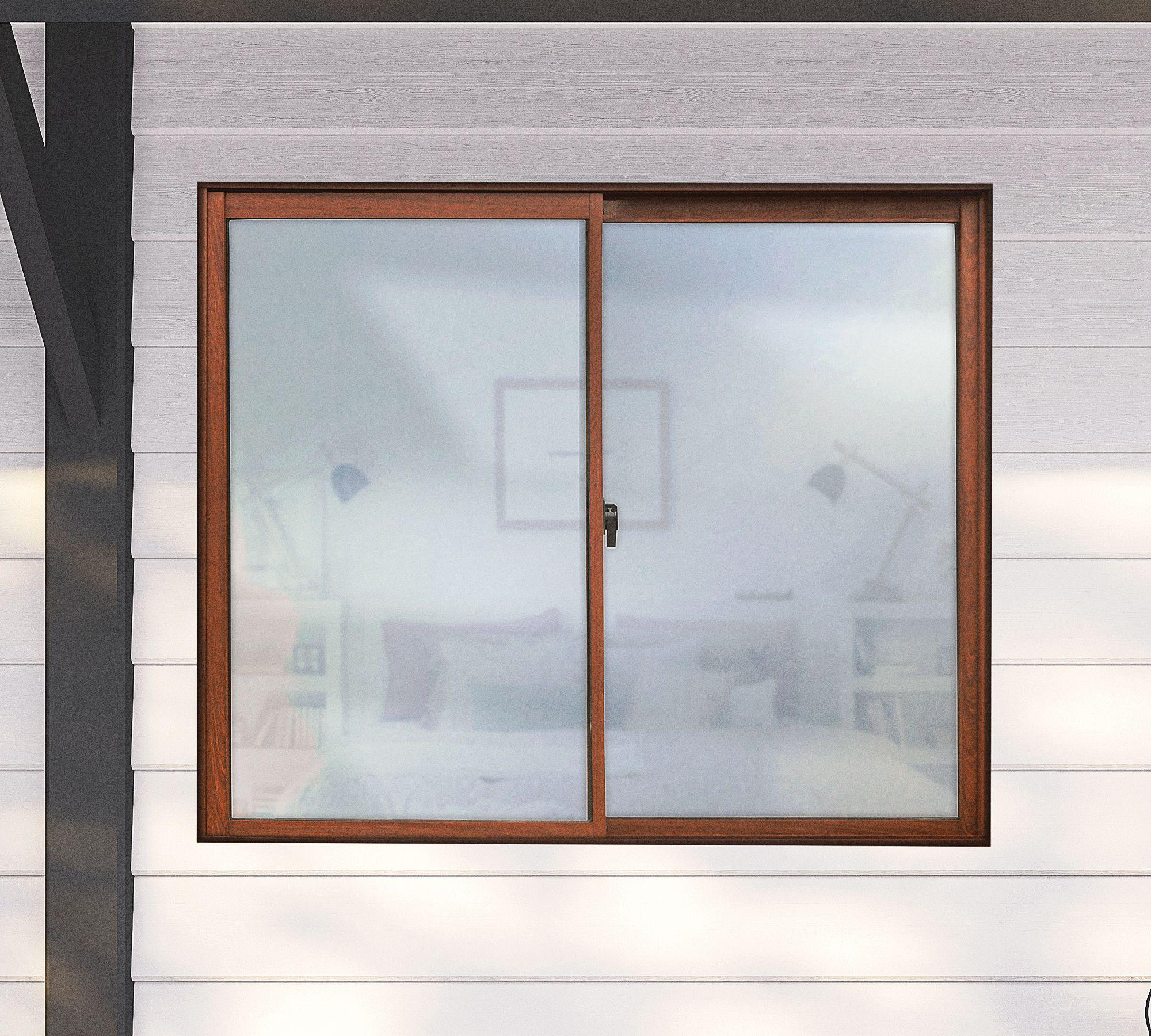 Ventana Aluminio 121x100 cm Corredera Madera-0