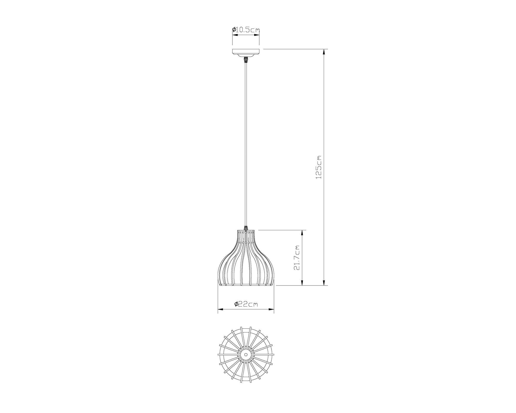 Lámpara colgar 1L E27 Atacama madera Abitare-6