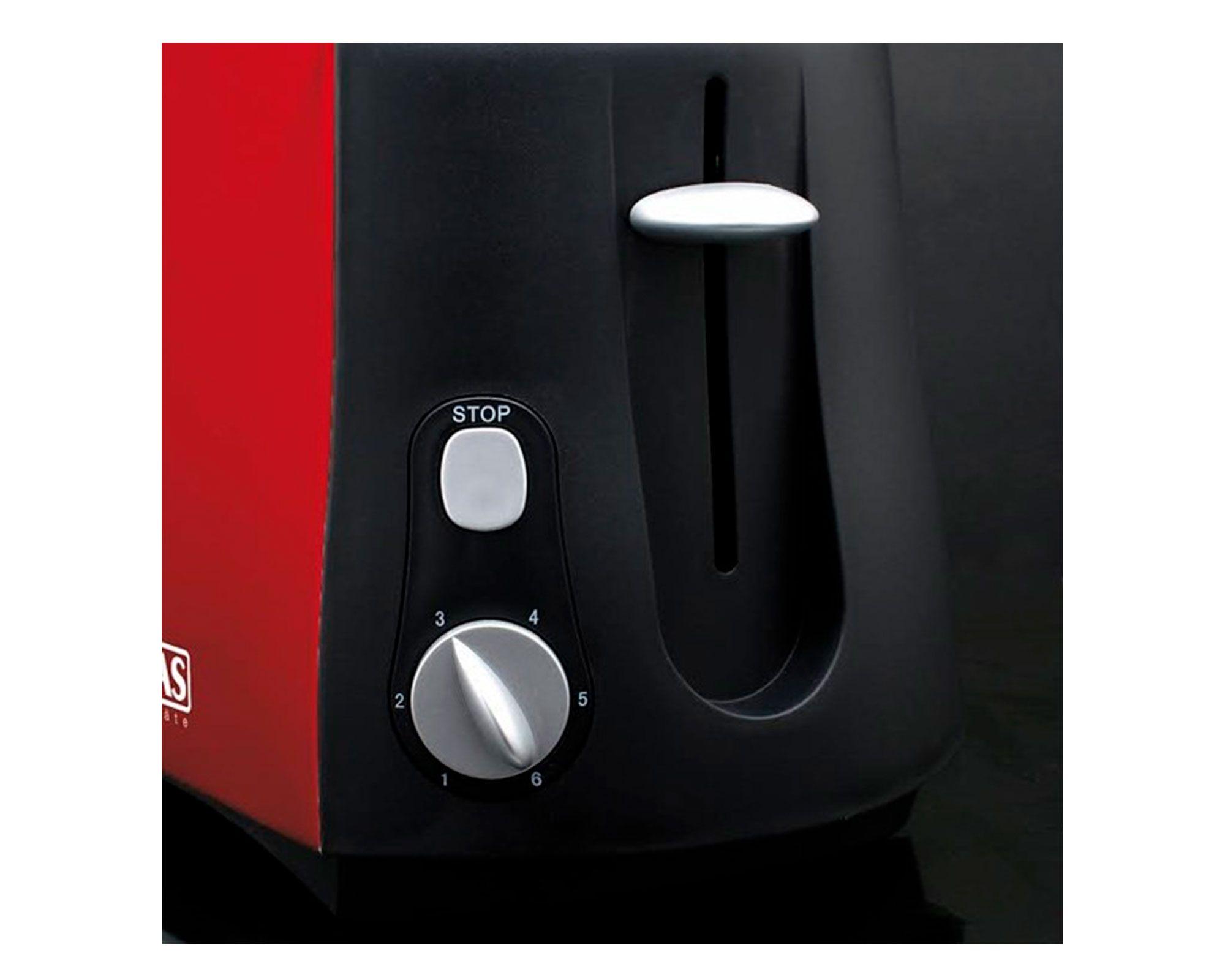 Tostador 2 rebanadas 800W TH-120R rojo Thomas-1