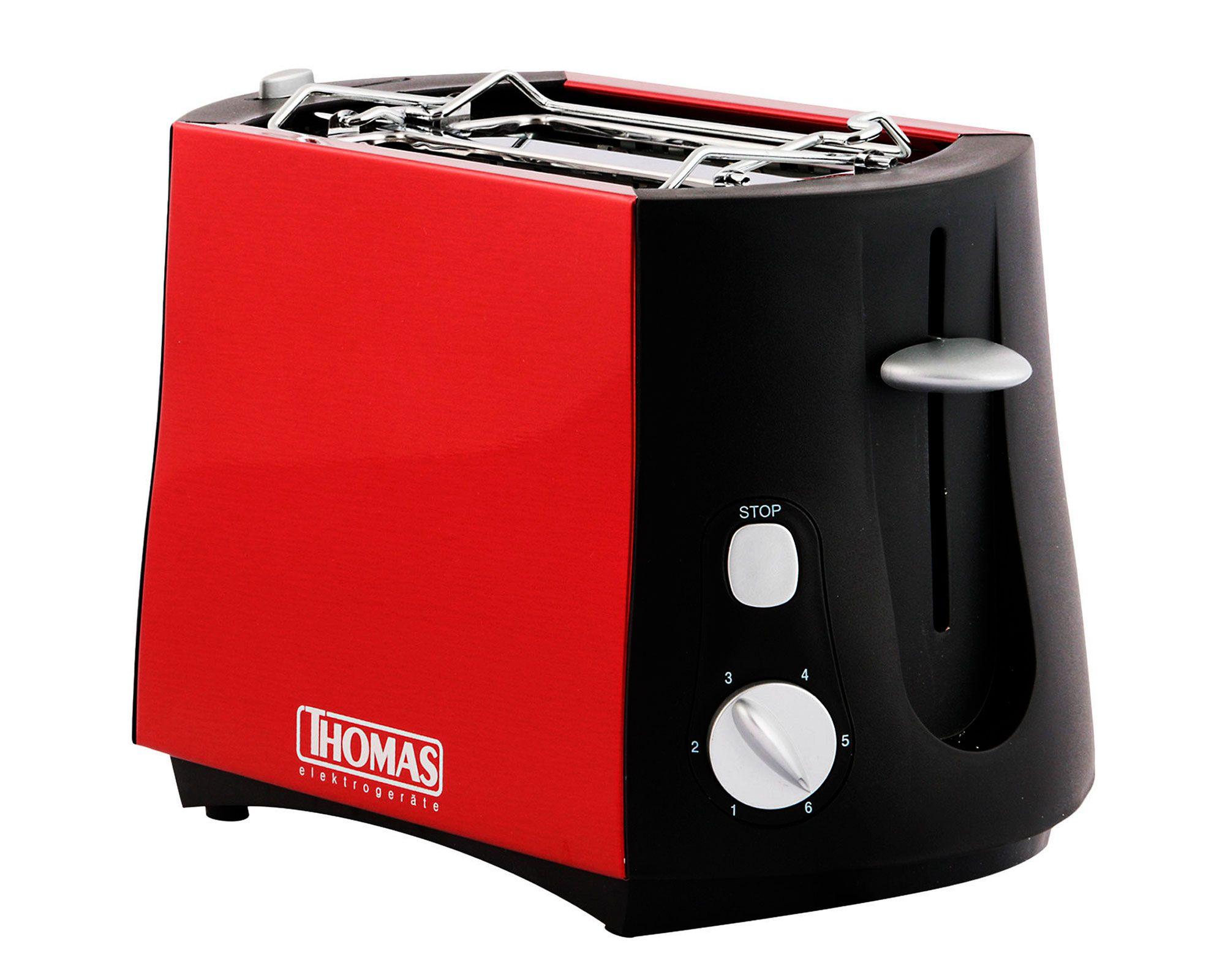 Tostador 2 rebanadas 800W TH-120R rojo Thomas-0
