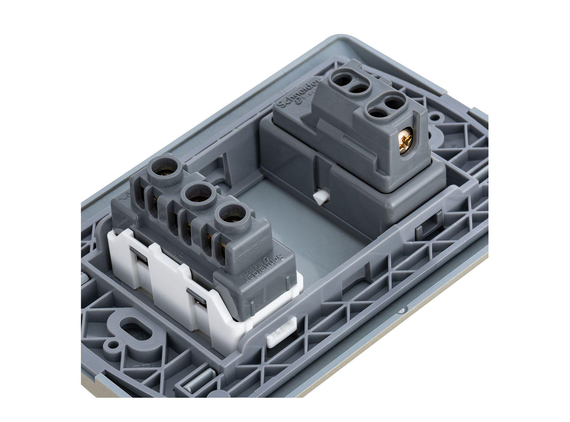 Placa armada interruptor 9/12 + tomacorriente 10A Génesis millan Schneider-4