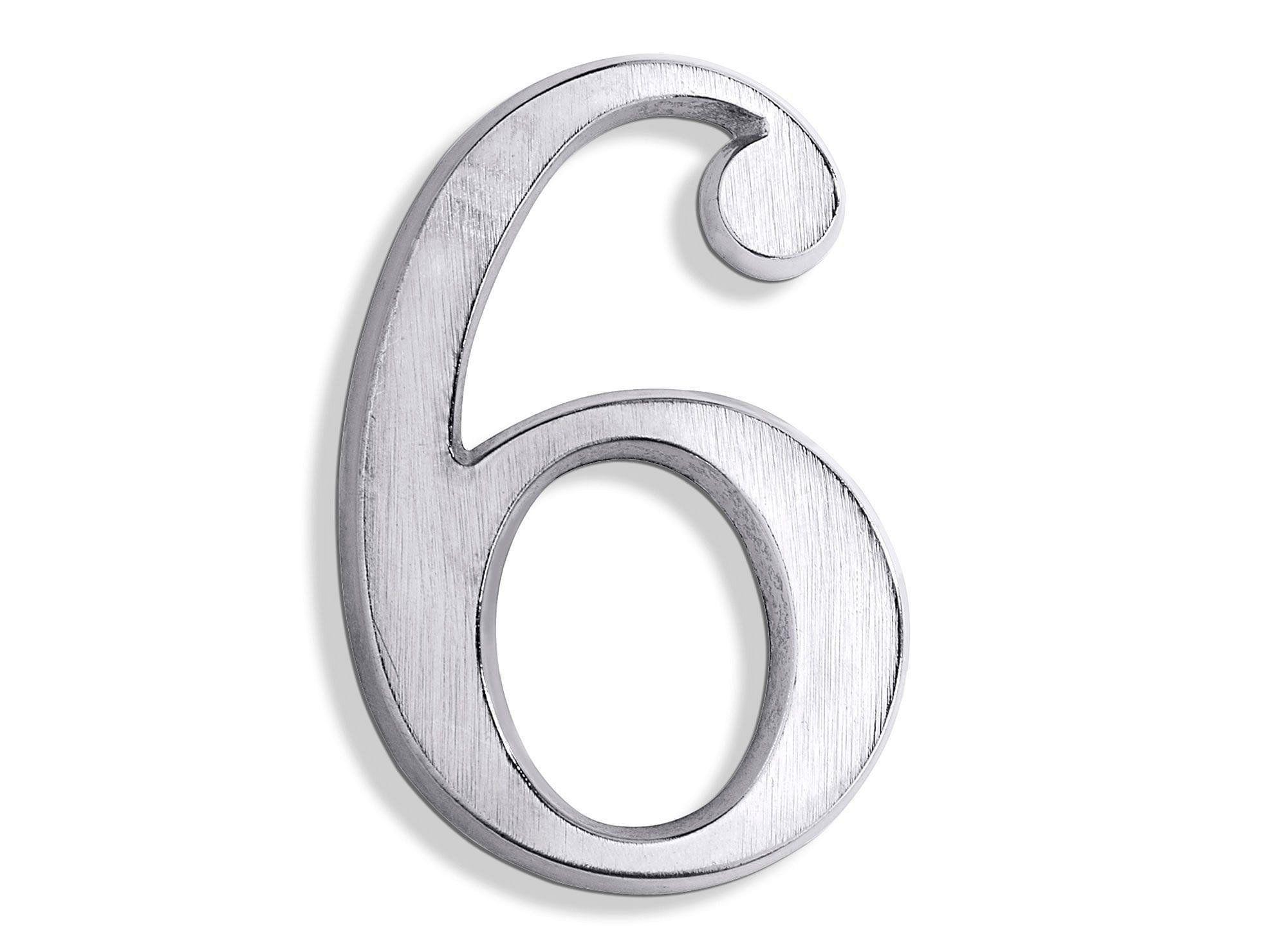 Número 6 7 cm níquel satinado Poli-0