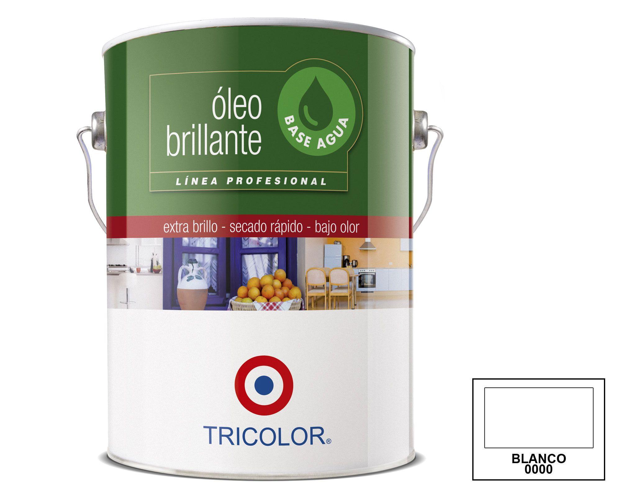 Óleo al agua 1 galón Profesional blanco brillante Tricolor-0