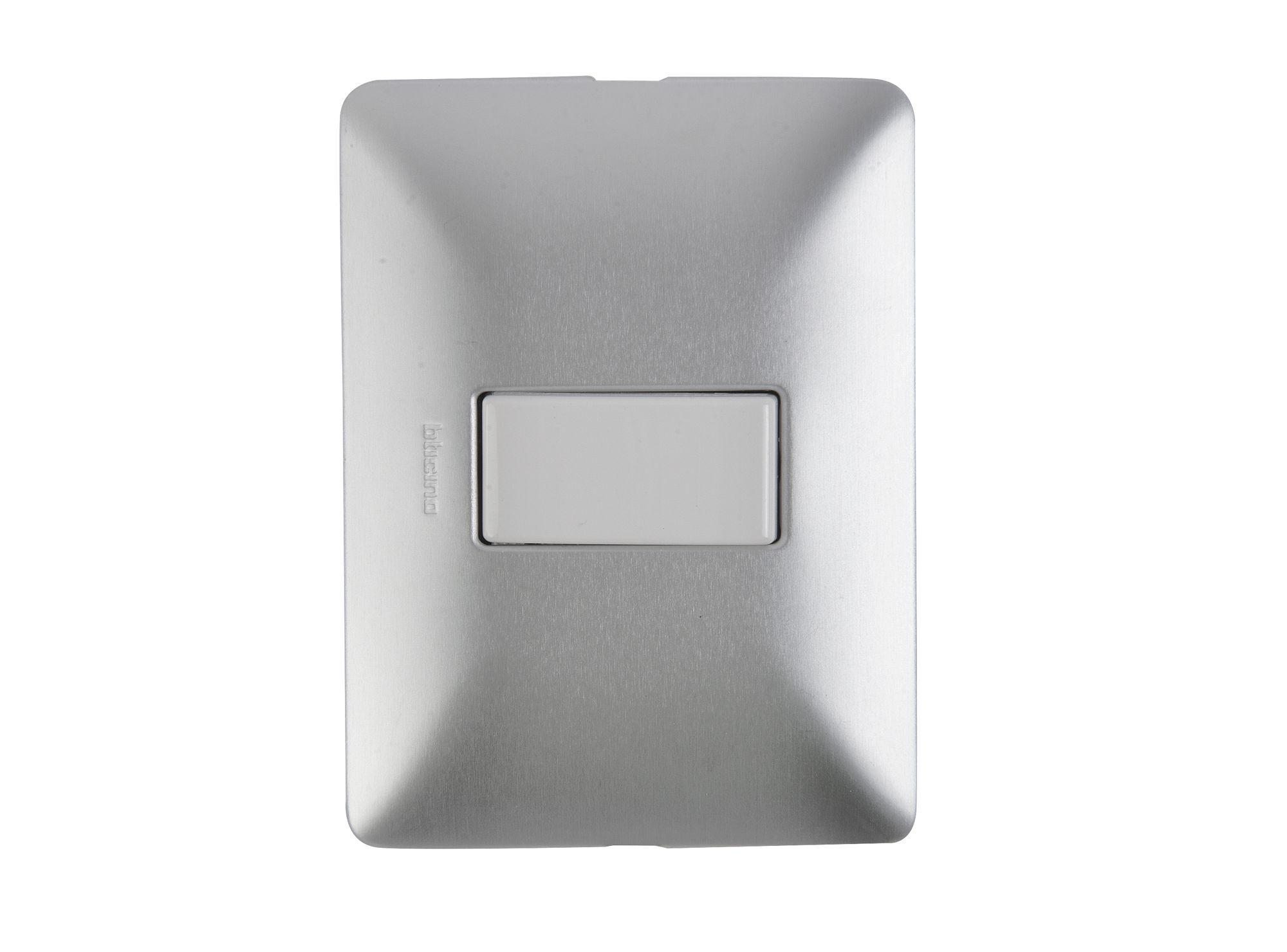 Interruptor 16a x250v placa aluminio blanco Bticino-1