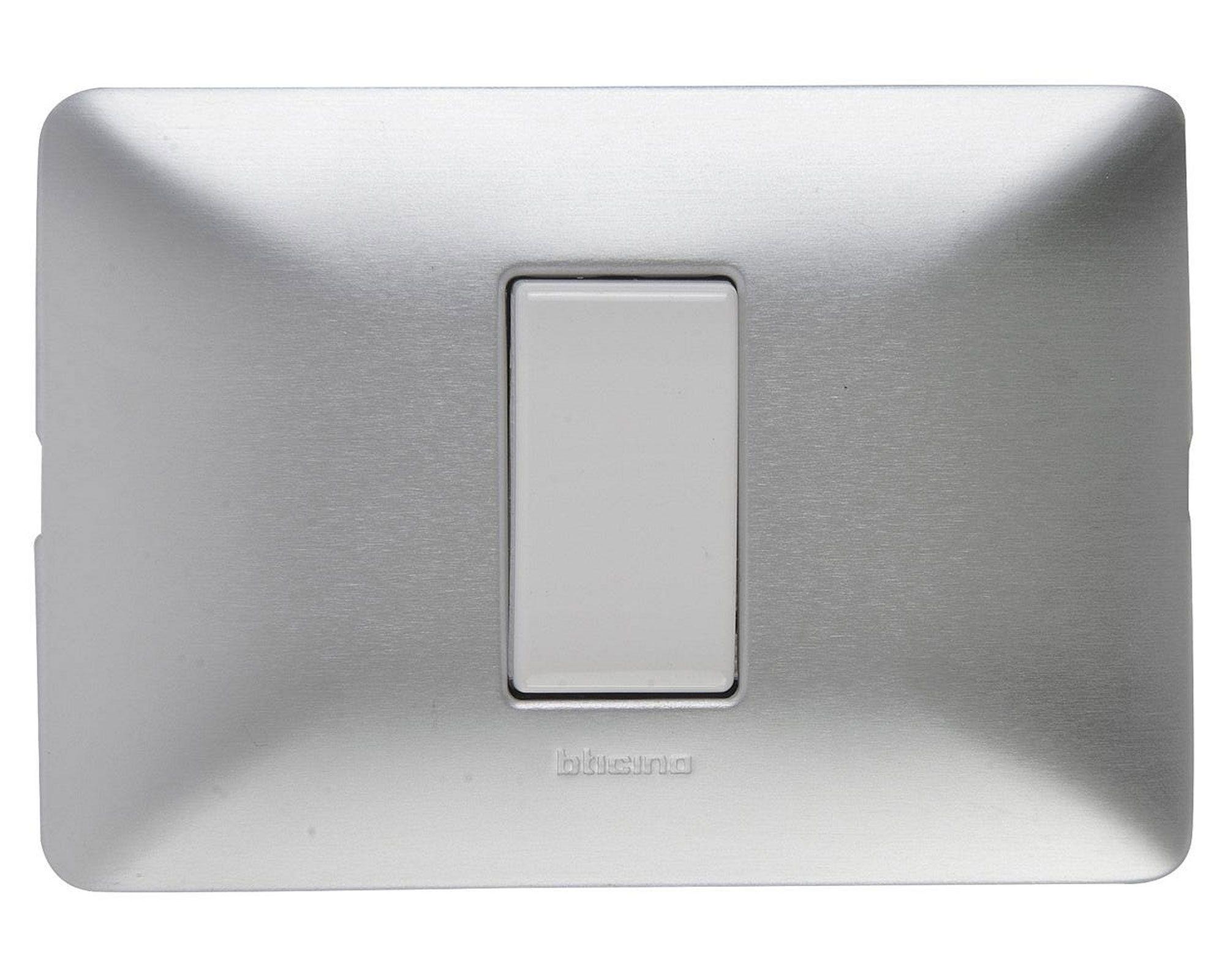 Interruptor 16a x250v placa aluminio blanco Bticino-0