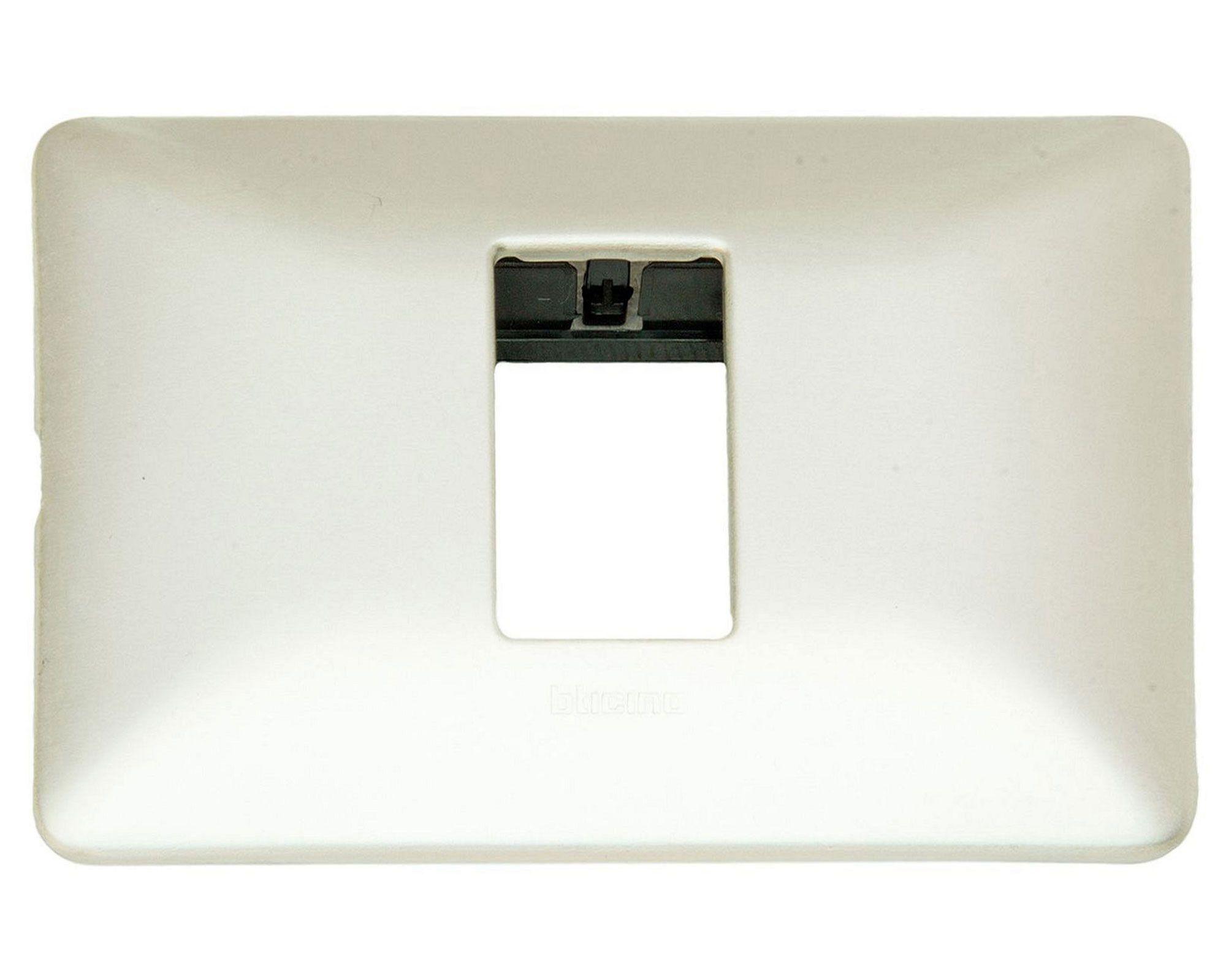 Placa 1 módulo aluminio natural Bticino-4