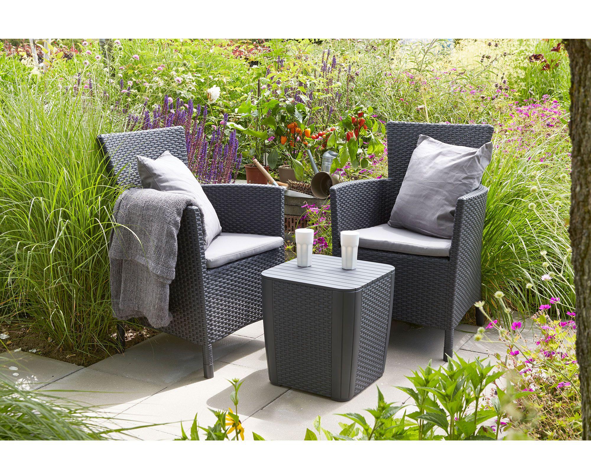 Set terraza 2 personas Iowa grafito Keter-6