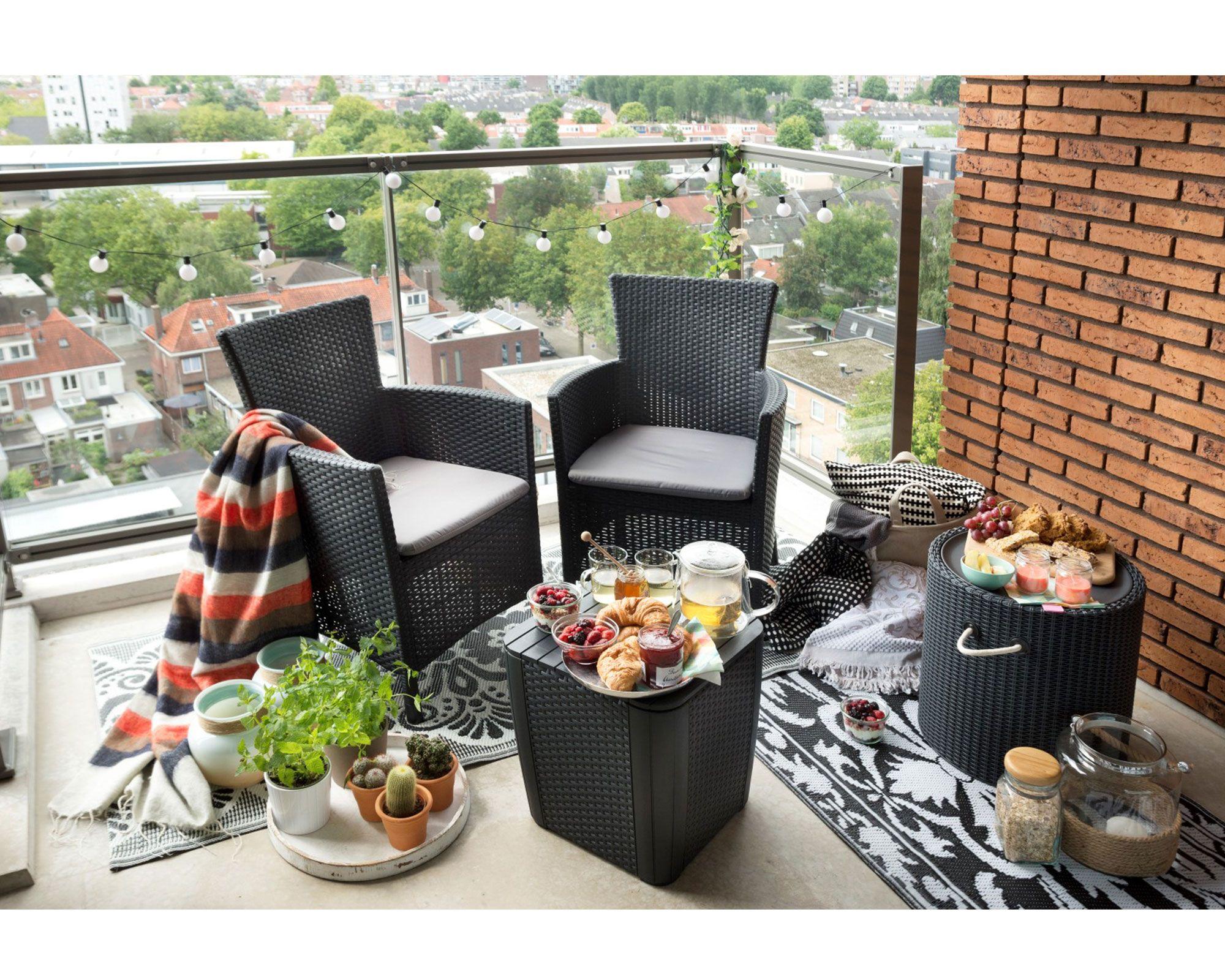 Set terraza 2 personas Iowa grafito Keter-4