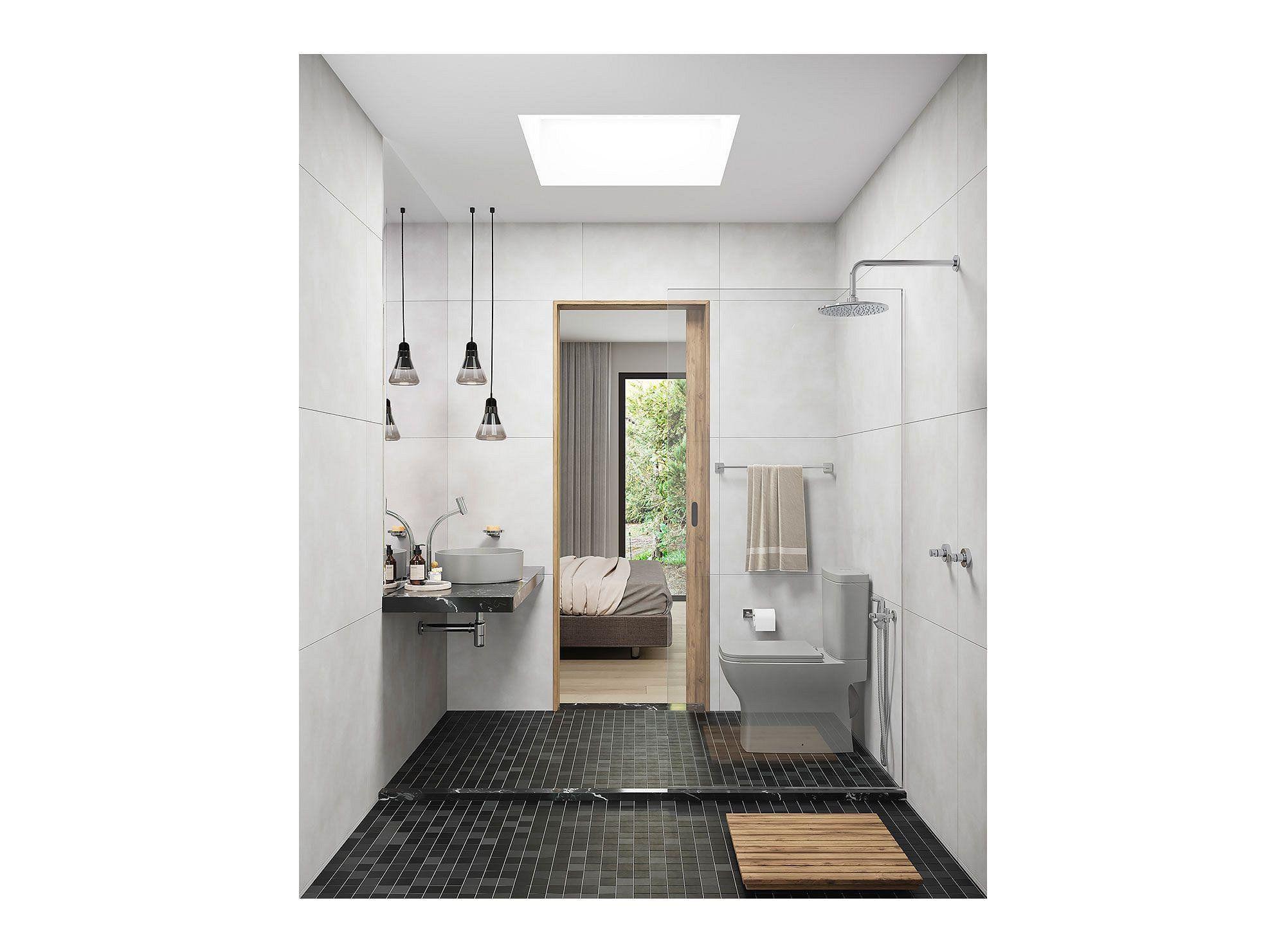 WC one piece muro 18.5 cm Dual flush Boss asiento cierre suave Boss blanco-4