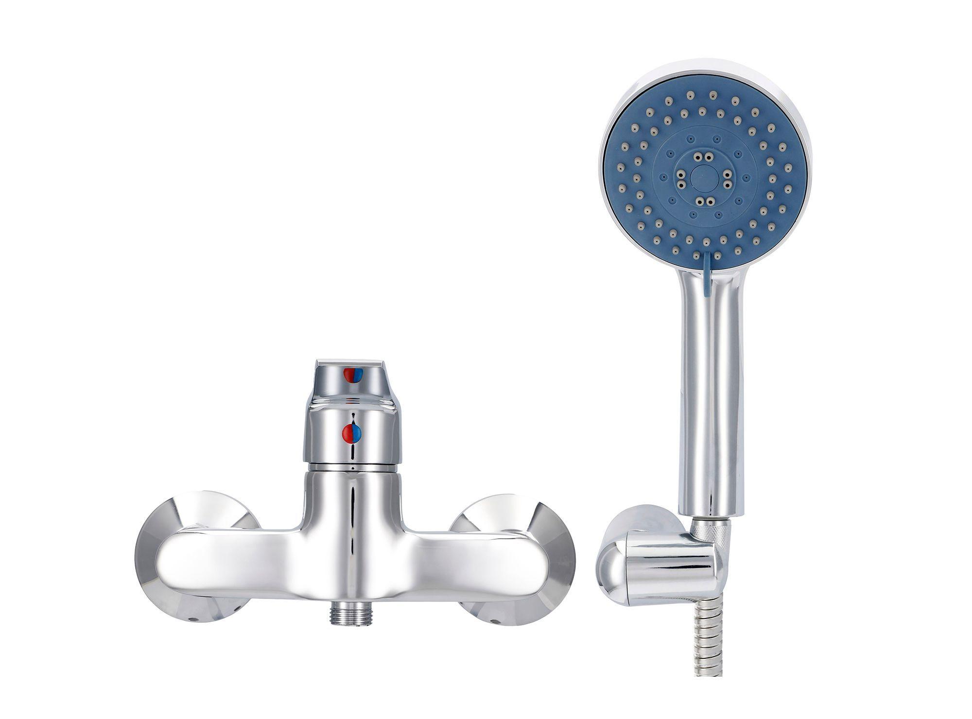 Monomando ducha receptáculo Loreto cromo Nibsa-0