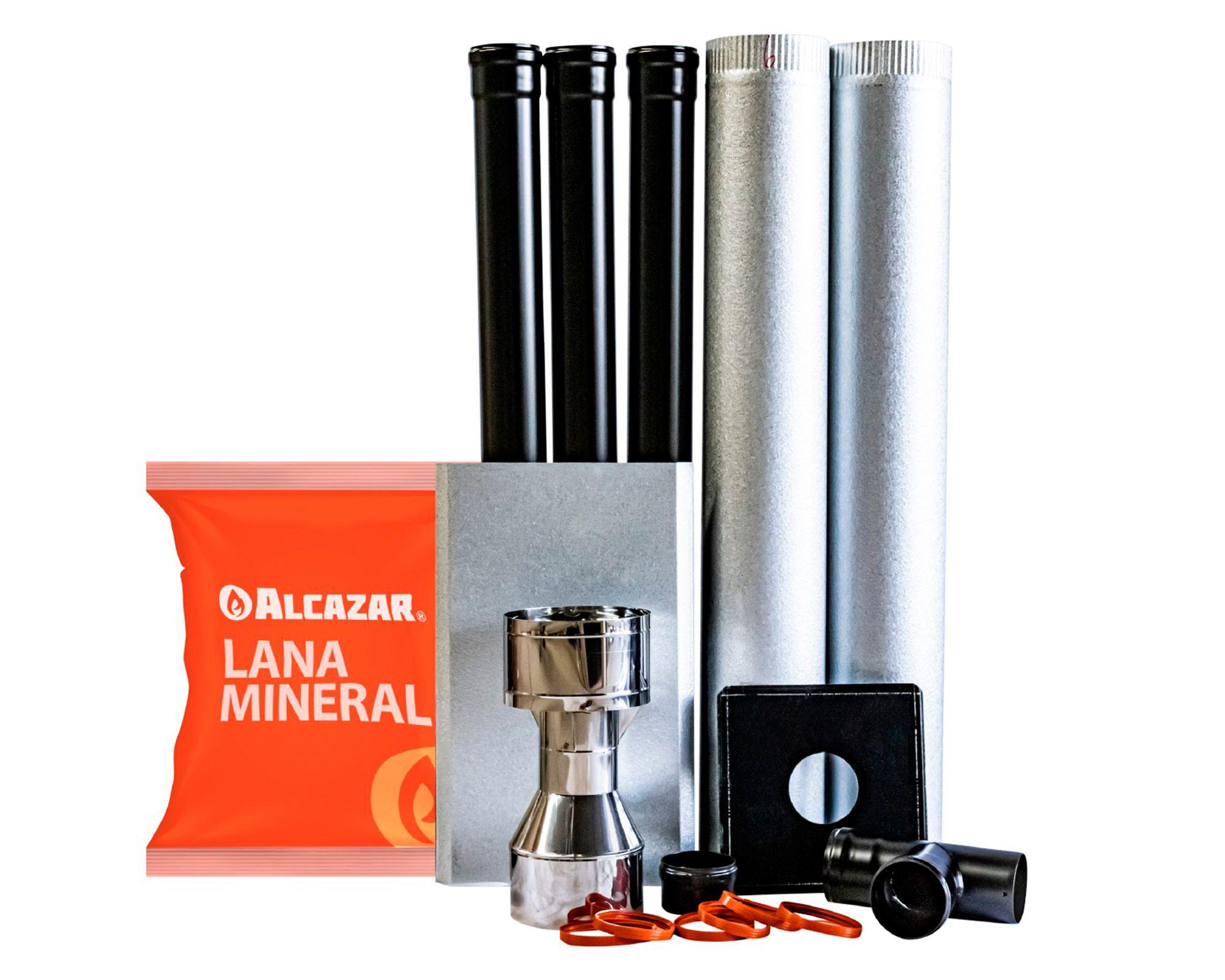 Kit instalación pellet Premium acero inoxidable negro Alcazar-0