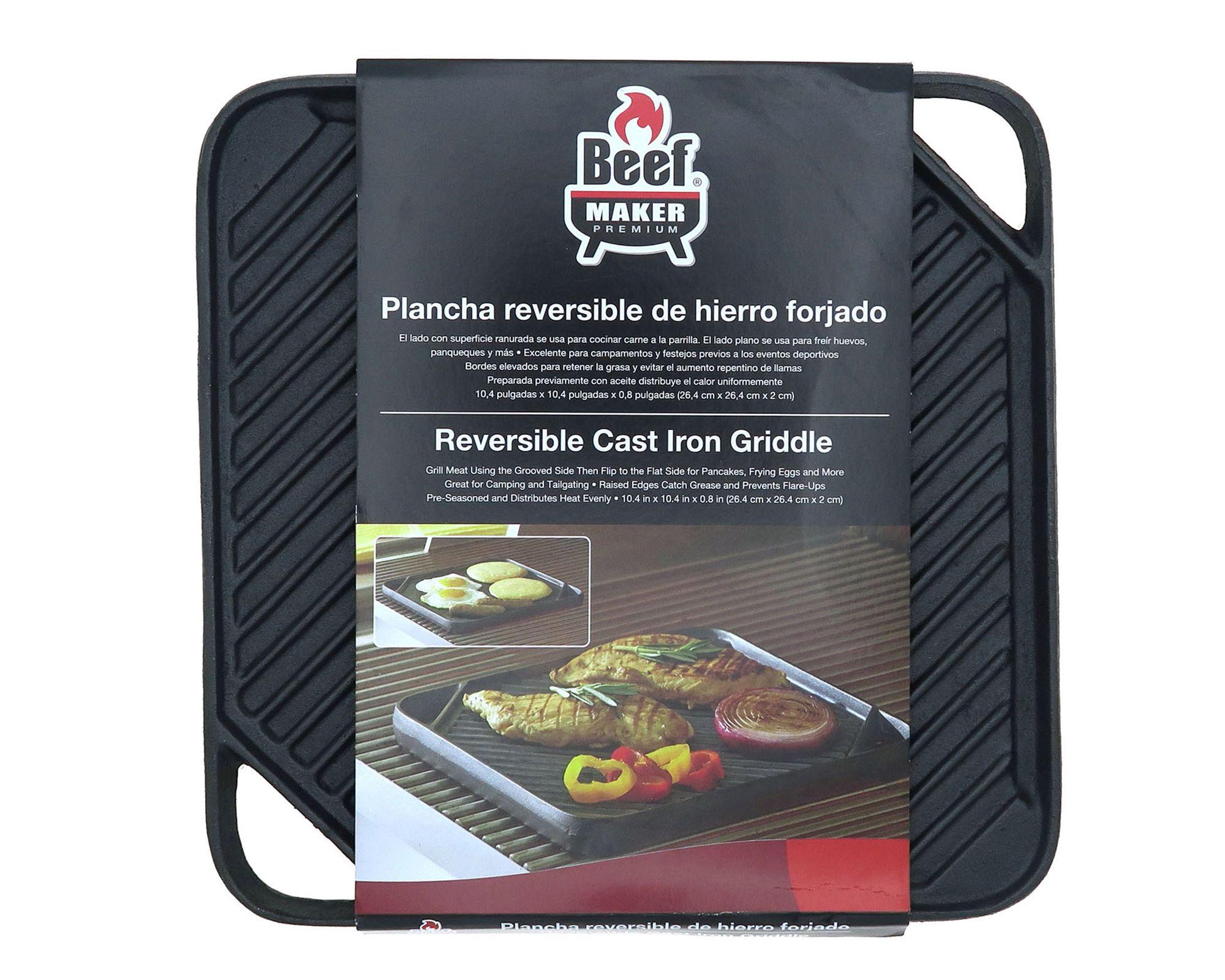 Plancha parrillera hierro fundido cuadrada Beef Maker-1