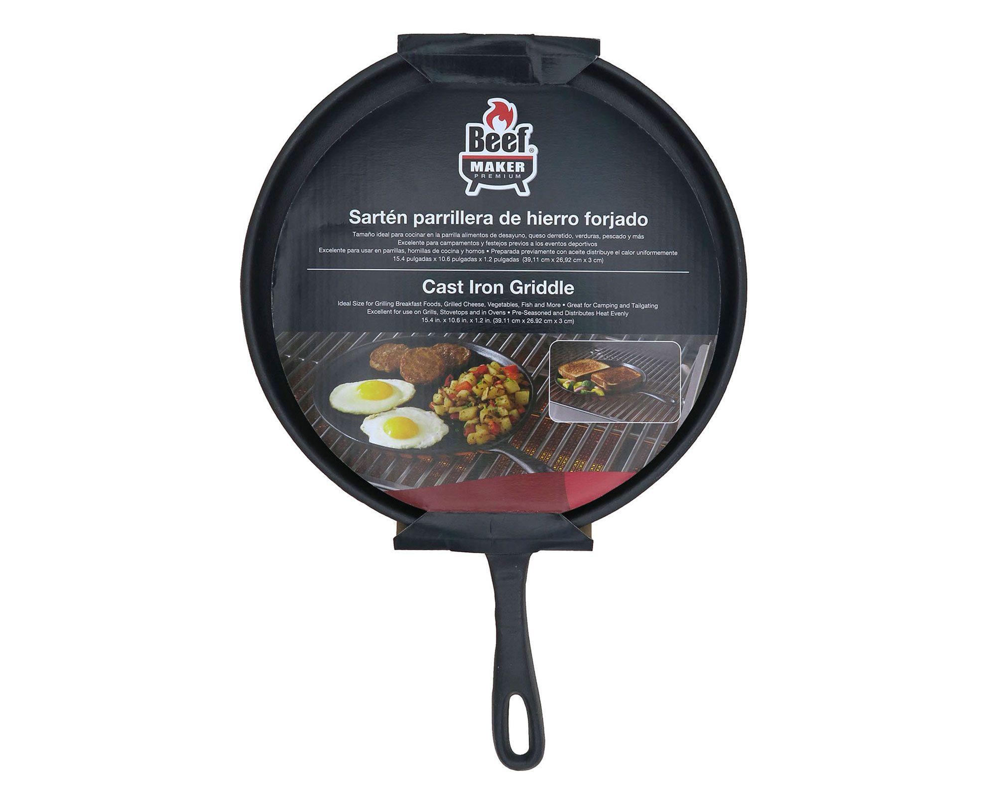 Plancha parrillera hierro fundido redonda Beef Maker-2