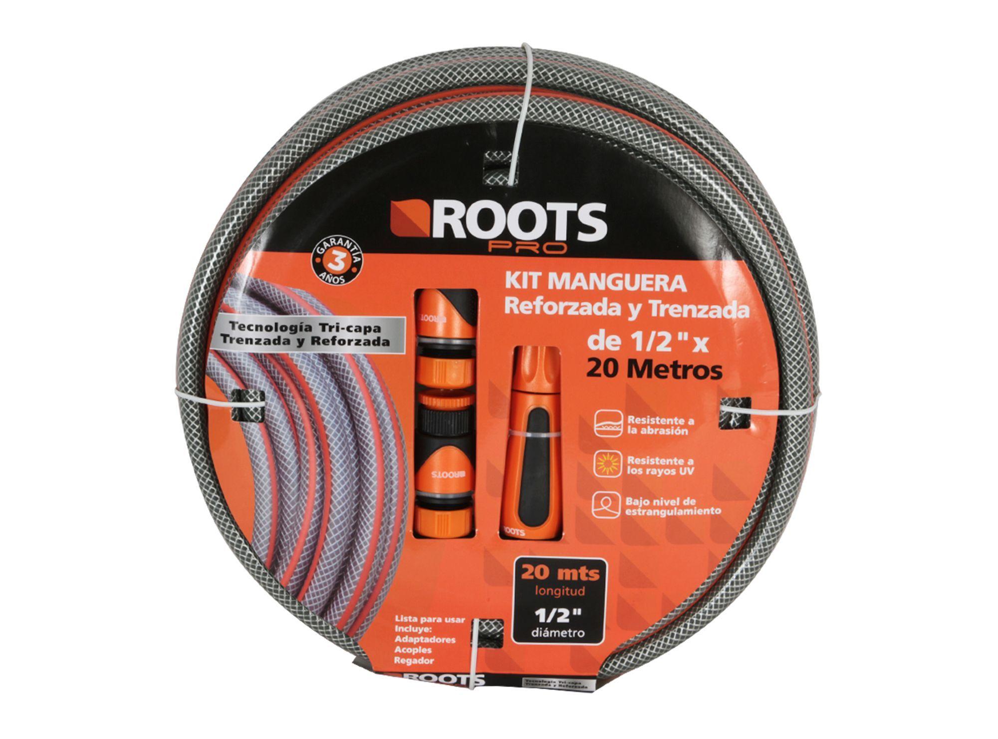 Kit manguera 1,2'' 20 m gris/naranjo Roots-7