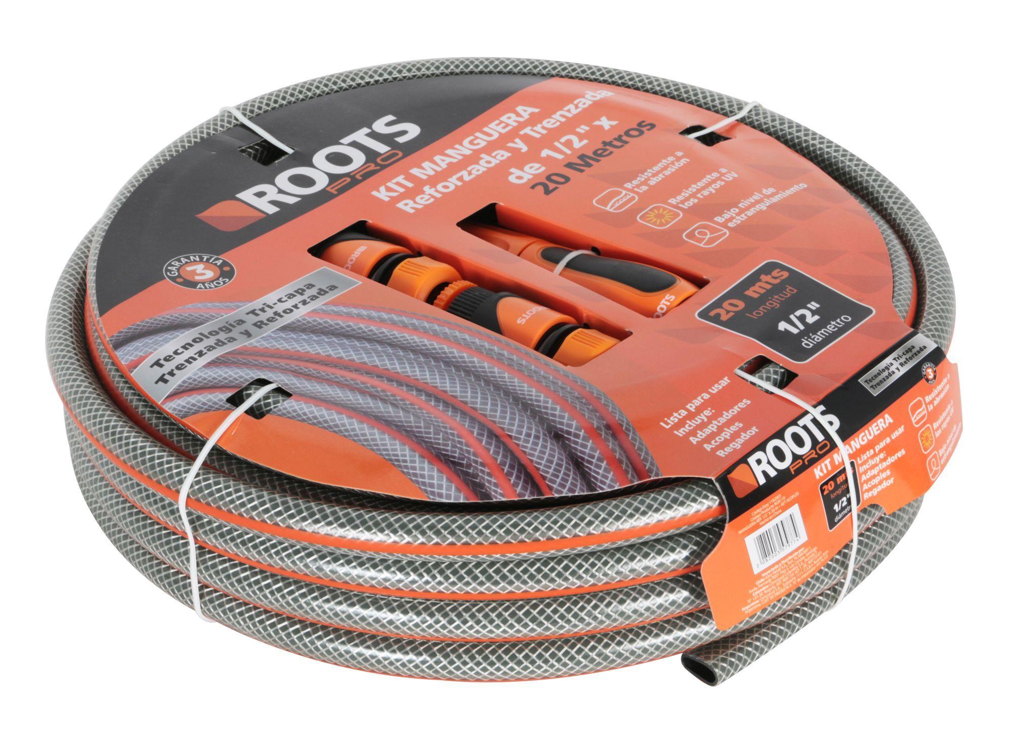 Kit manguera 1,2'' 20 m gris/naranjo Roots-6