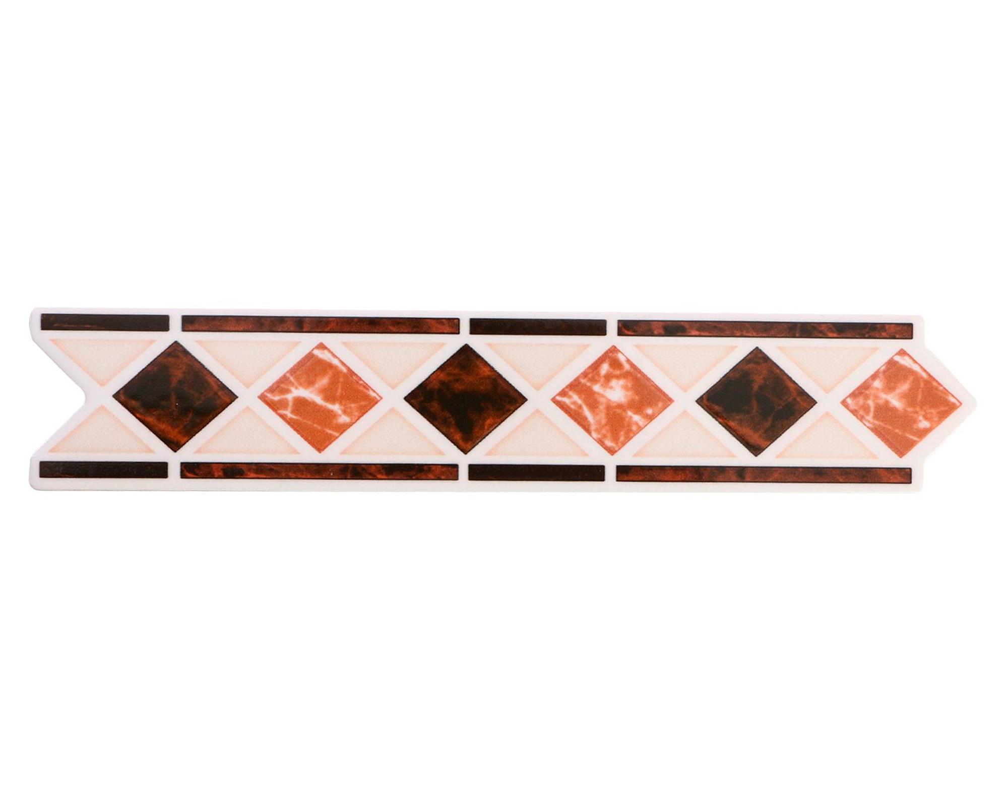 Listel 5.5x26 cm Rombo marrón/beige 4 unidades-0